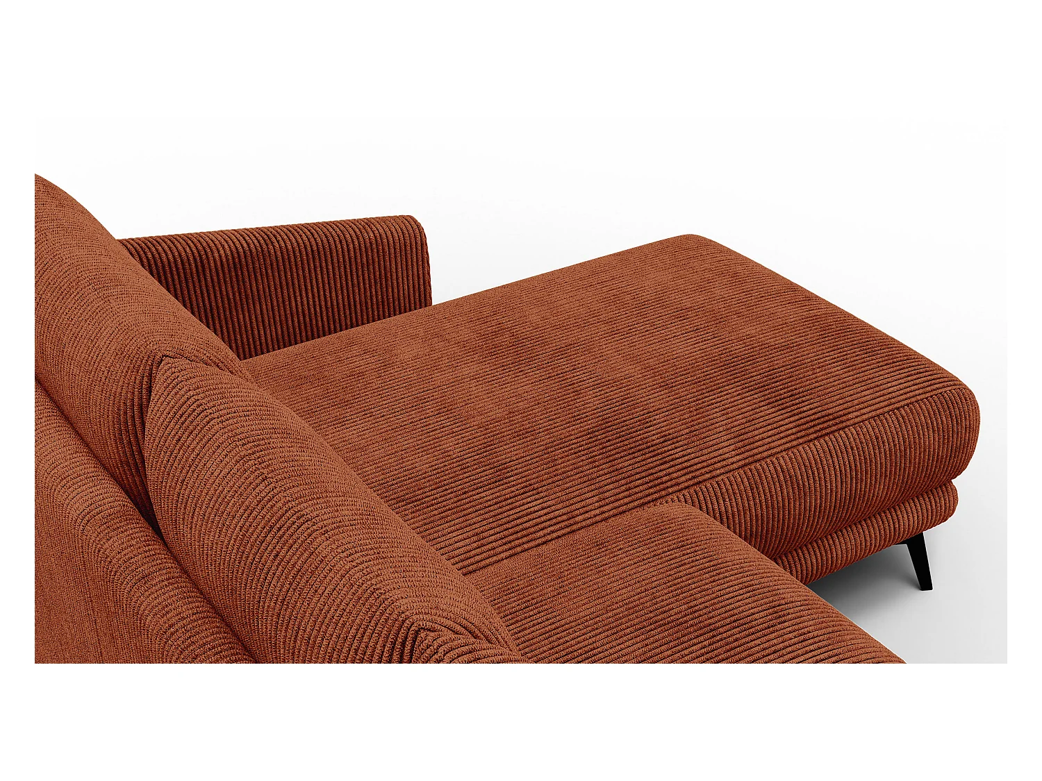 Canapé d'angle droit 3 places VILT, tissu orange