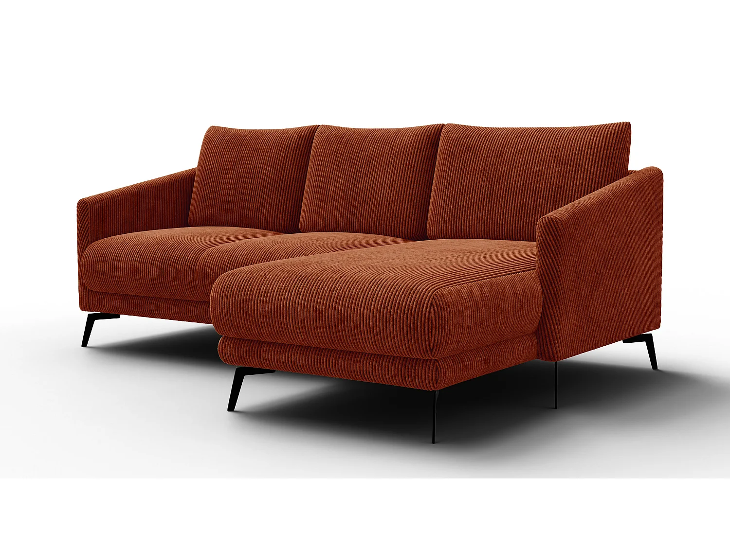 Ecksofa 3-Sitzer rechts VILT, orange