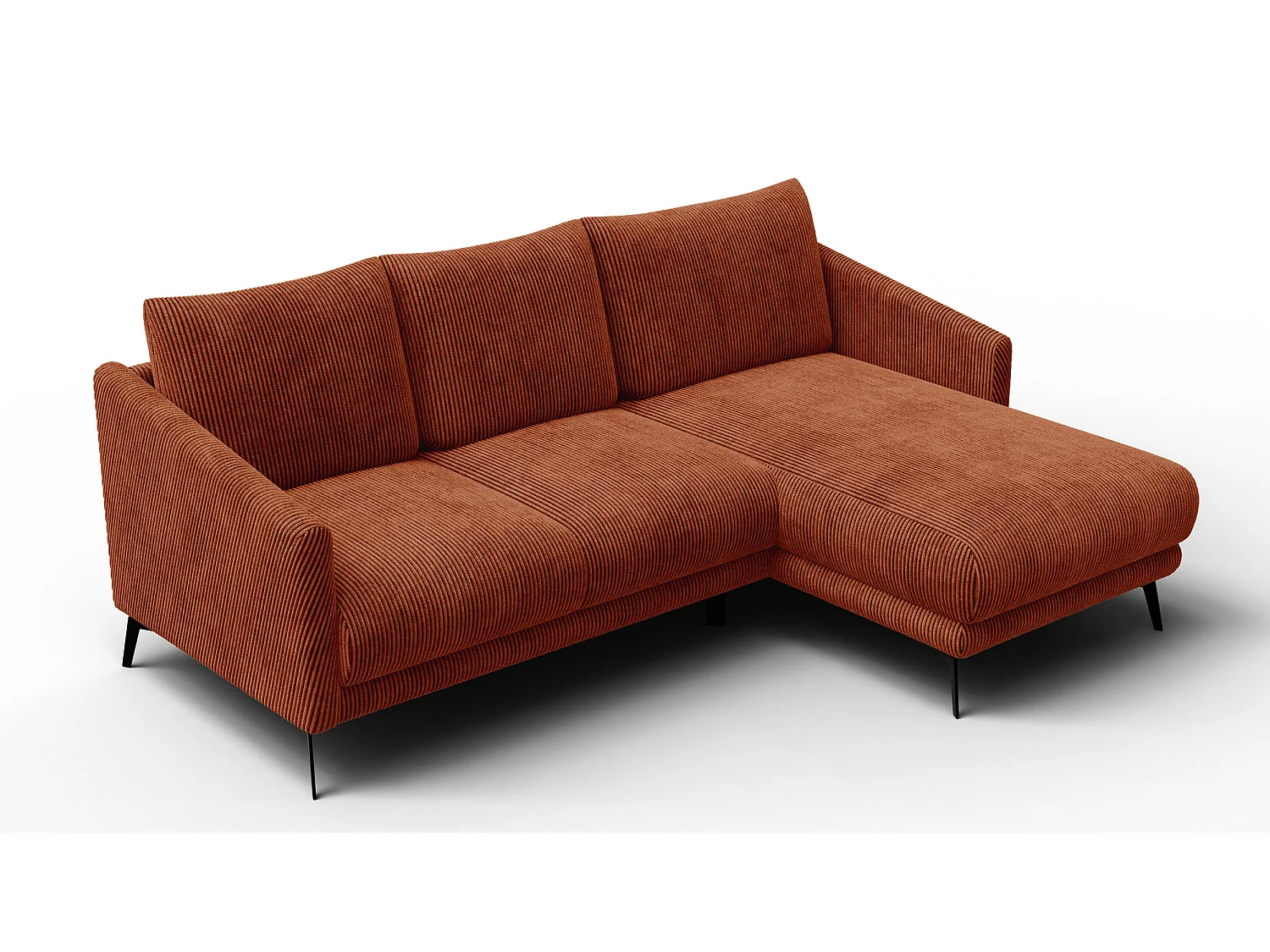 Ecksofa 3-Sitzer rechts VILT, orange