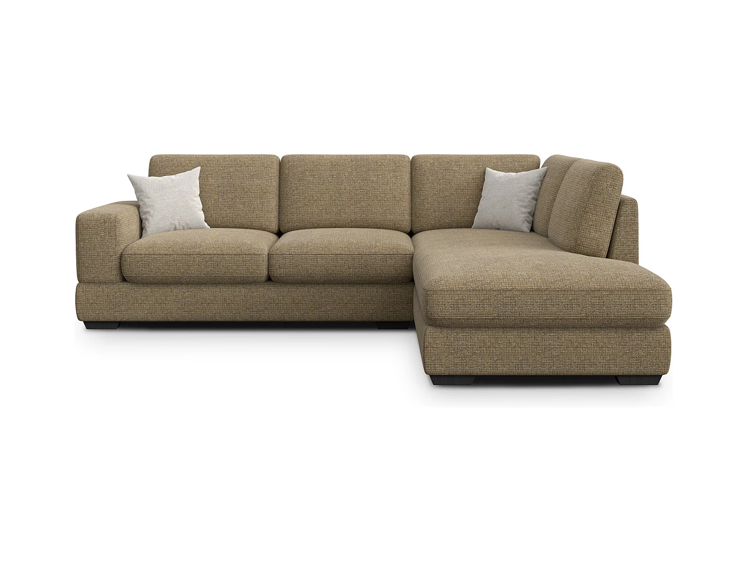 Canapé d'angle droit 5 places OTTO, tissu taupe