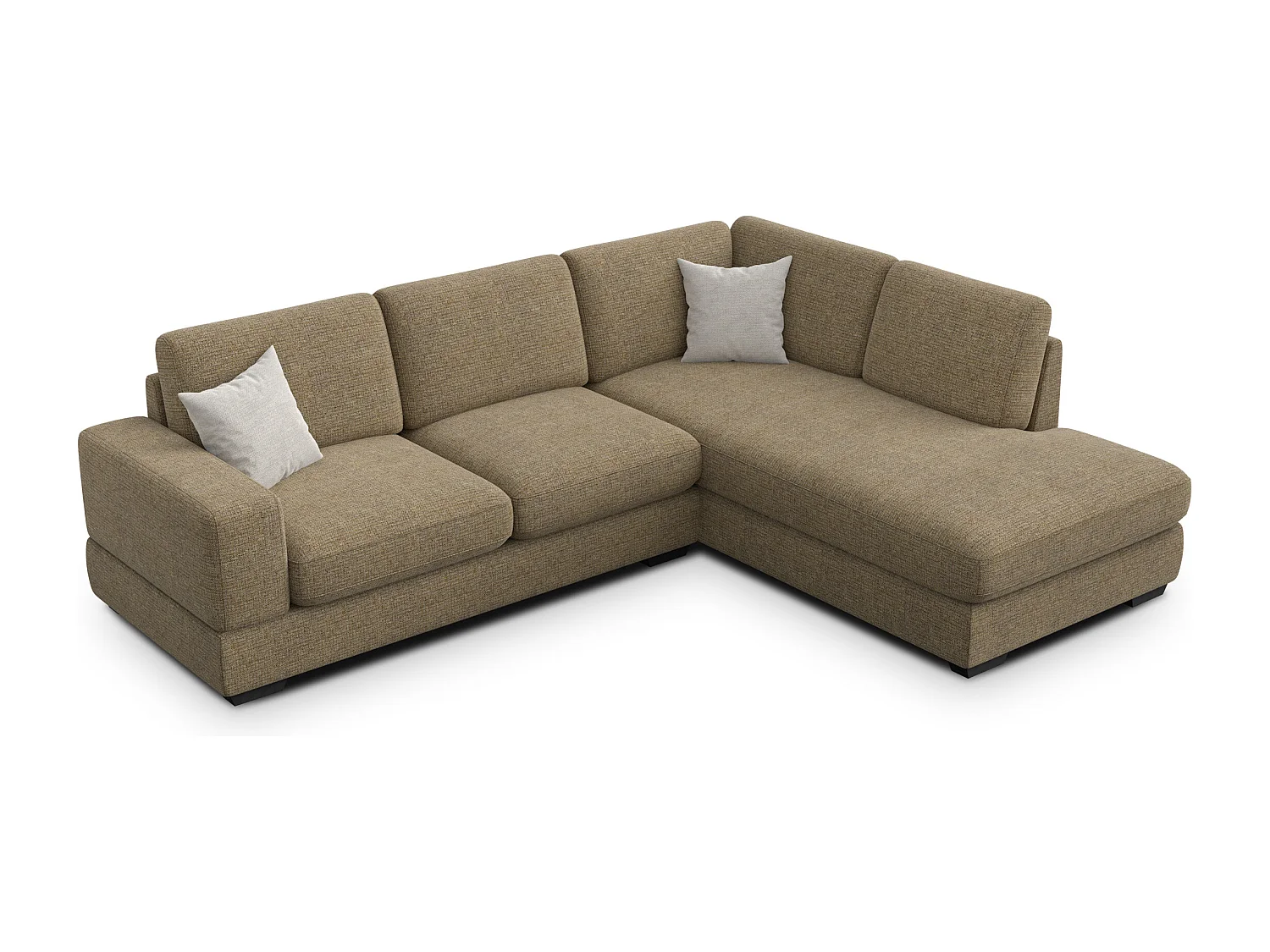 Canapé d'angle droit 5 places OTTO, tissu taupe