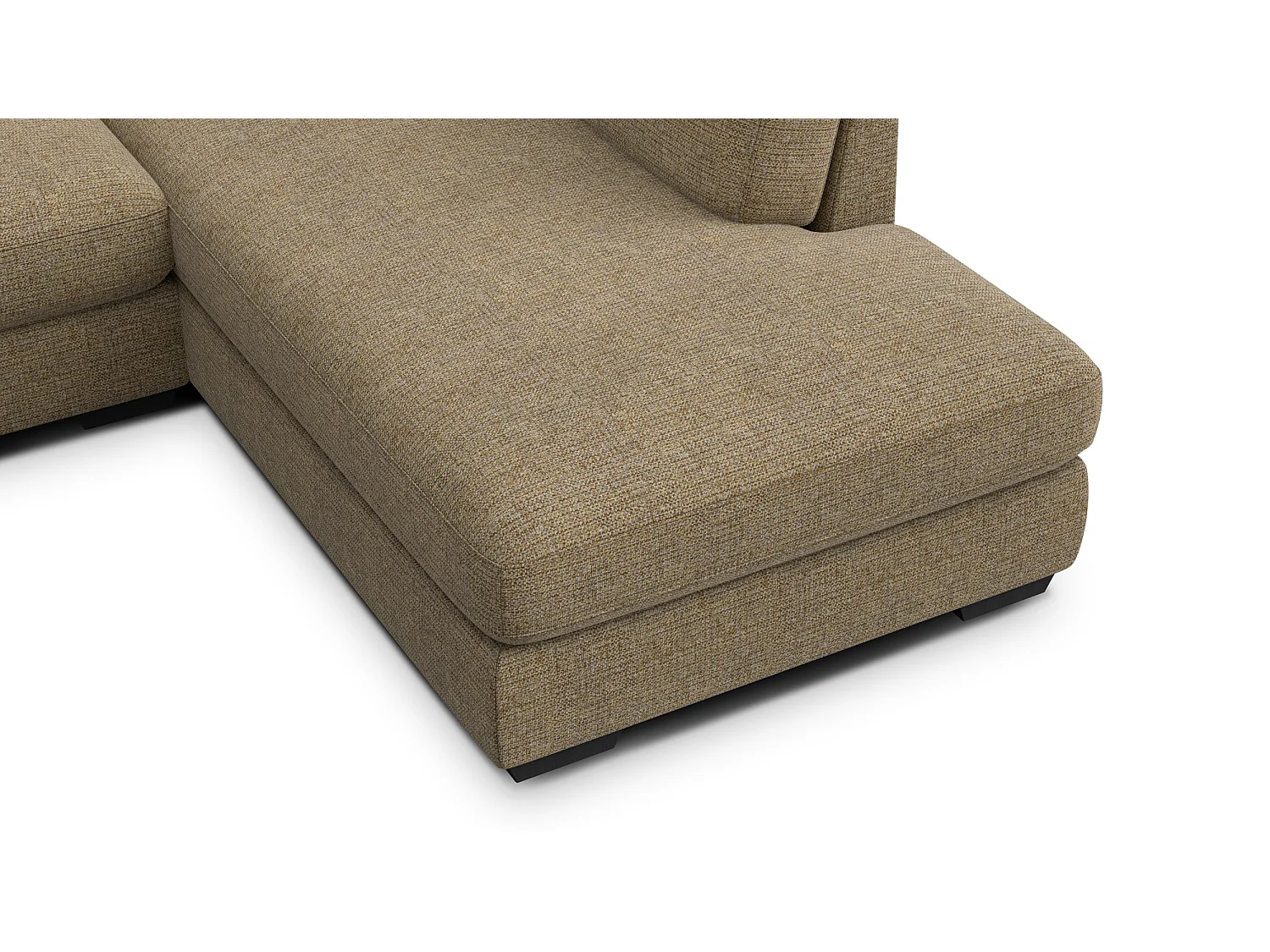 Canapé d'angle droit 5 places OTTO, tissu taupe