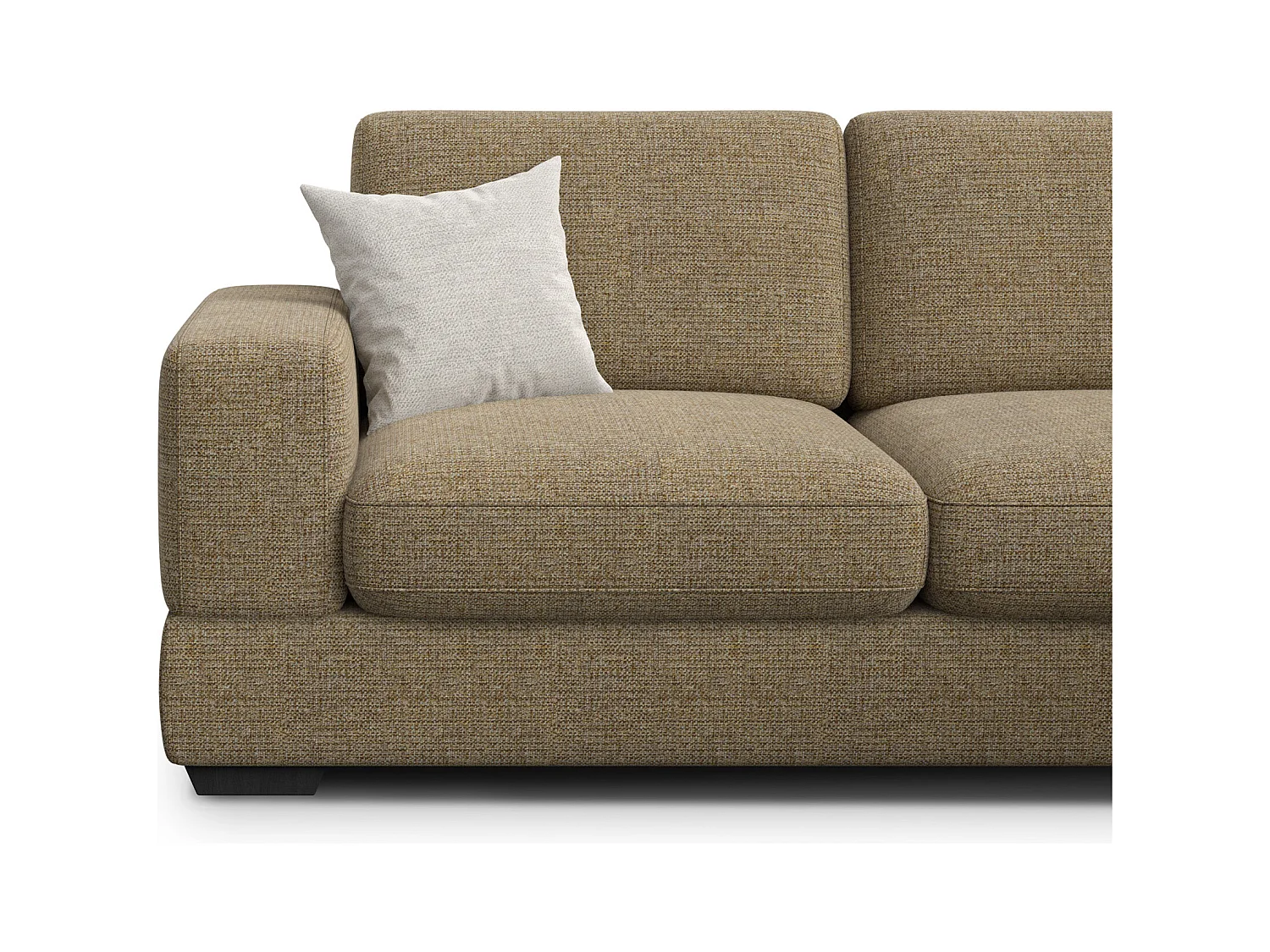 Canapé d'angle droit 5 places OTTO, tissu taupe