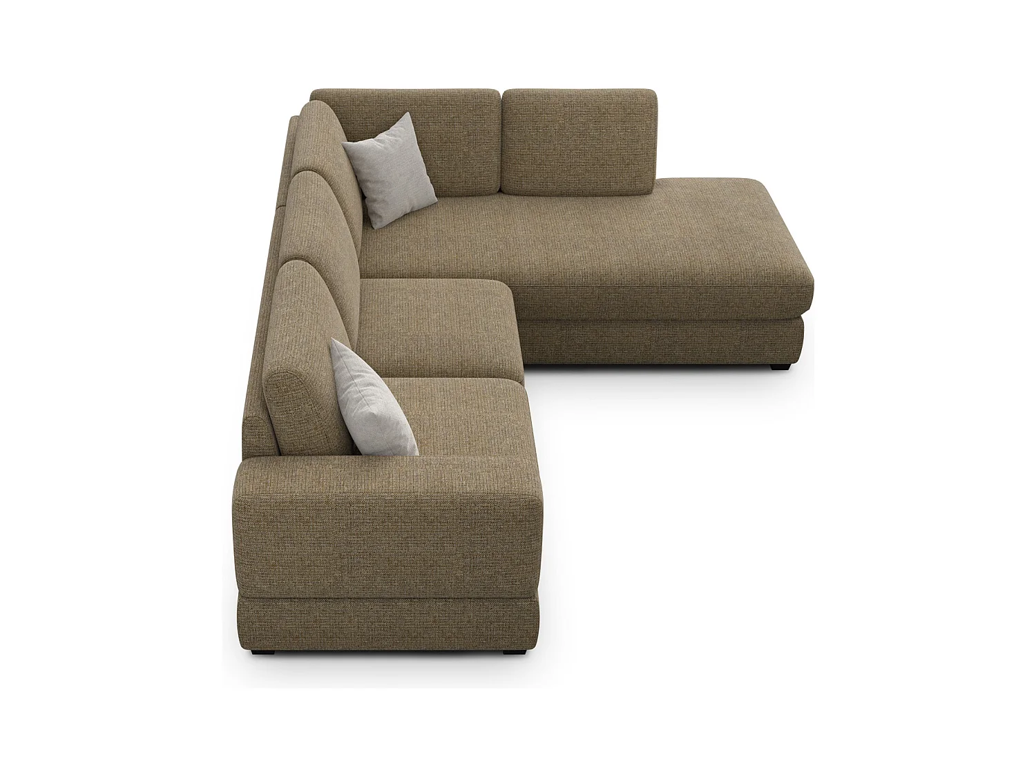 Canapé d'angle droit 5 places OTTO, tissu taupe