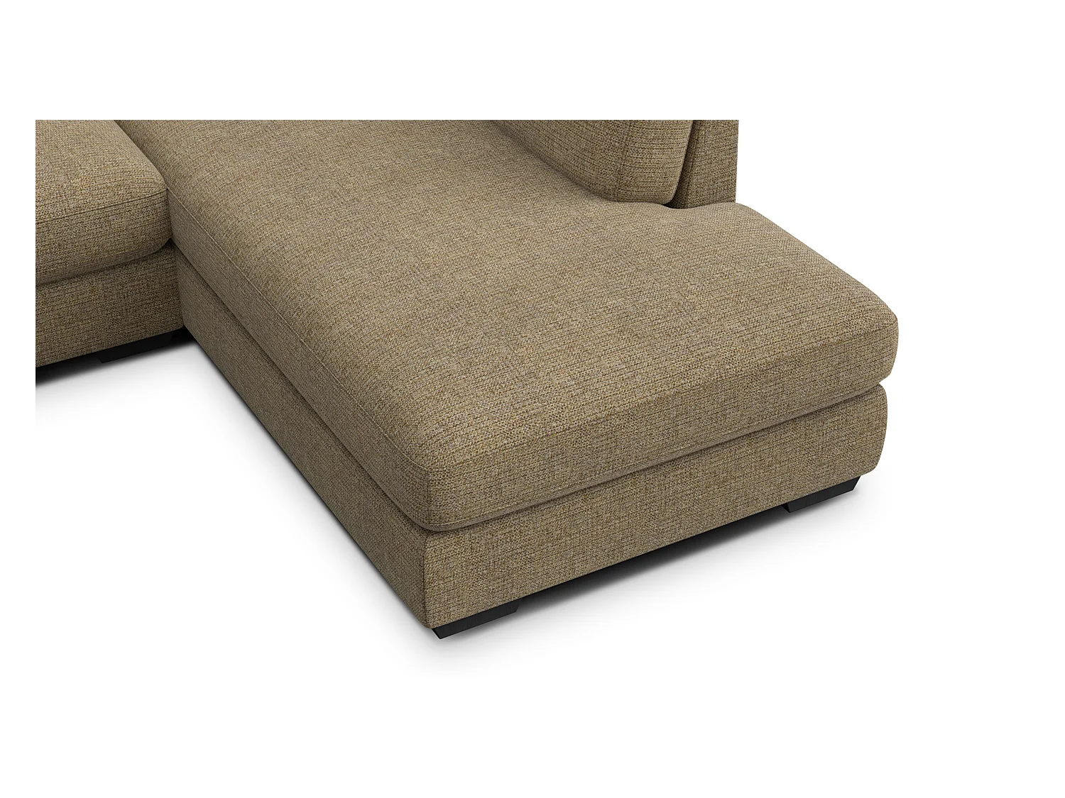 Canapé d'angle droit 5 places OTTO, tissu taupe