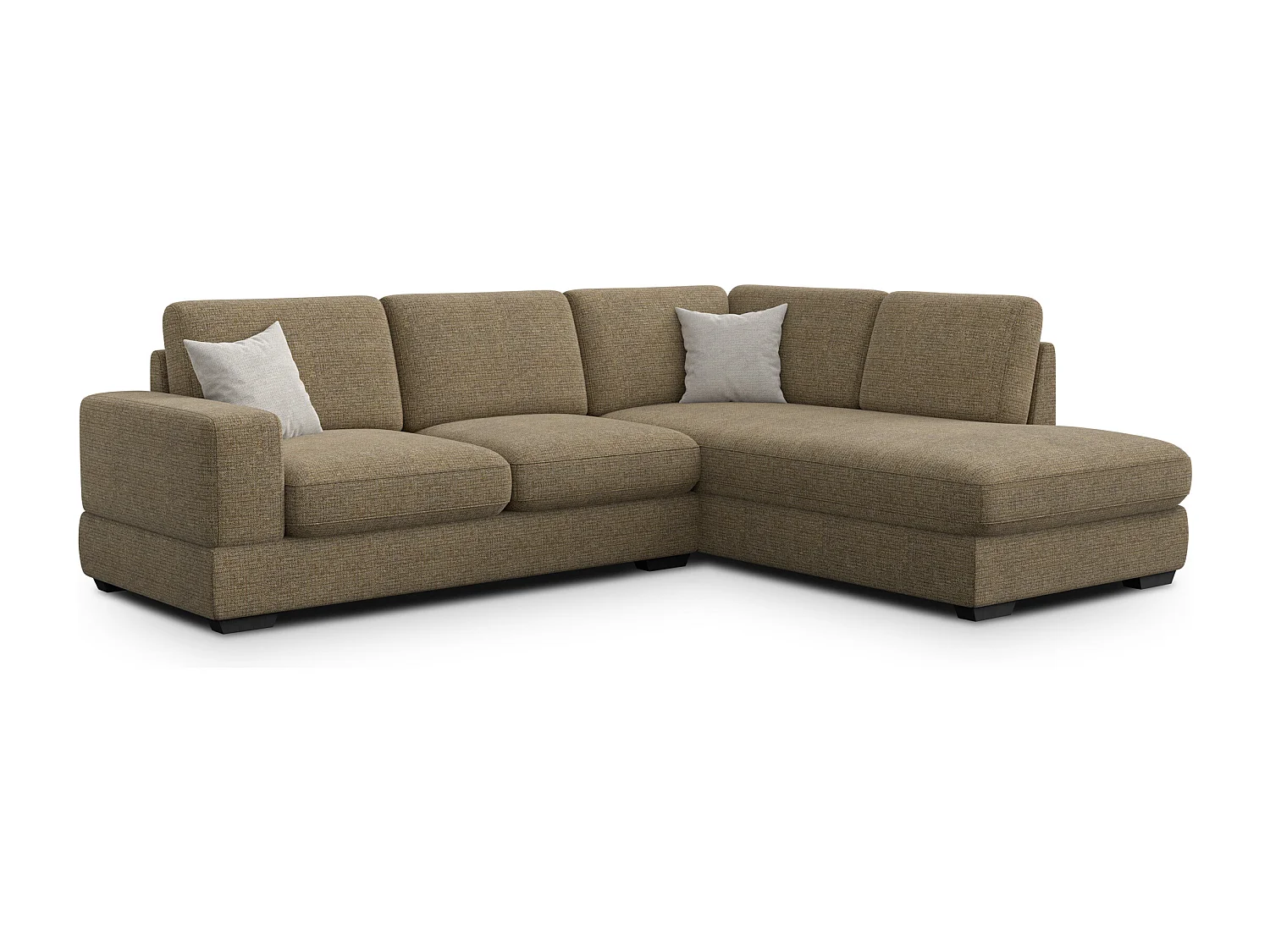 Canapé d'angle droit 5 places OTTO, tissu taupe