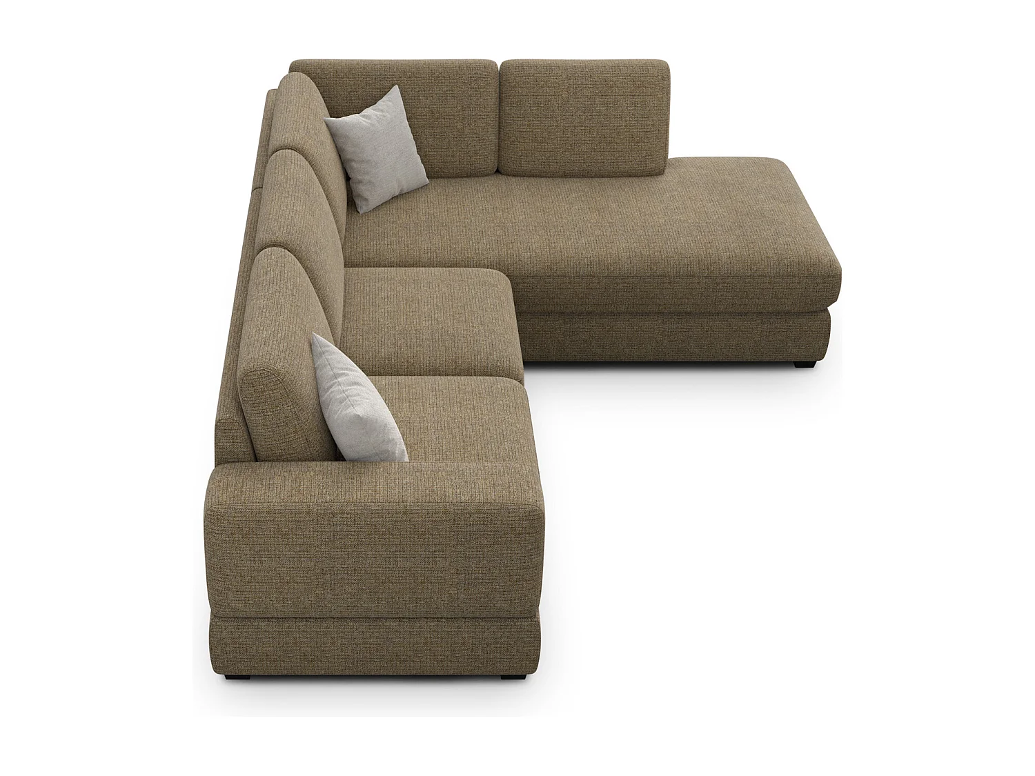 Canapé d'angle droit 5 places OTTO, tissu taupe