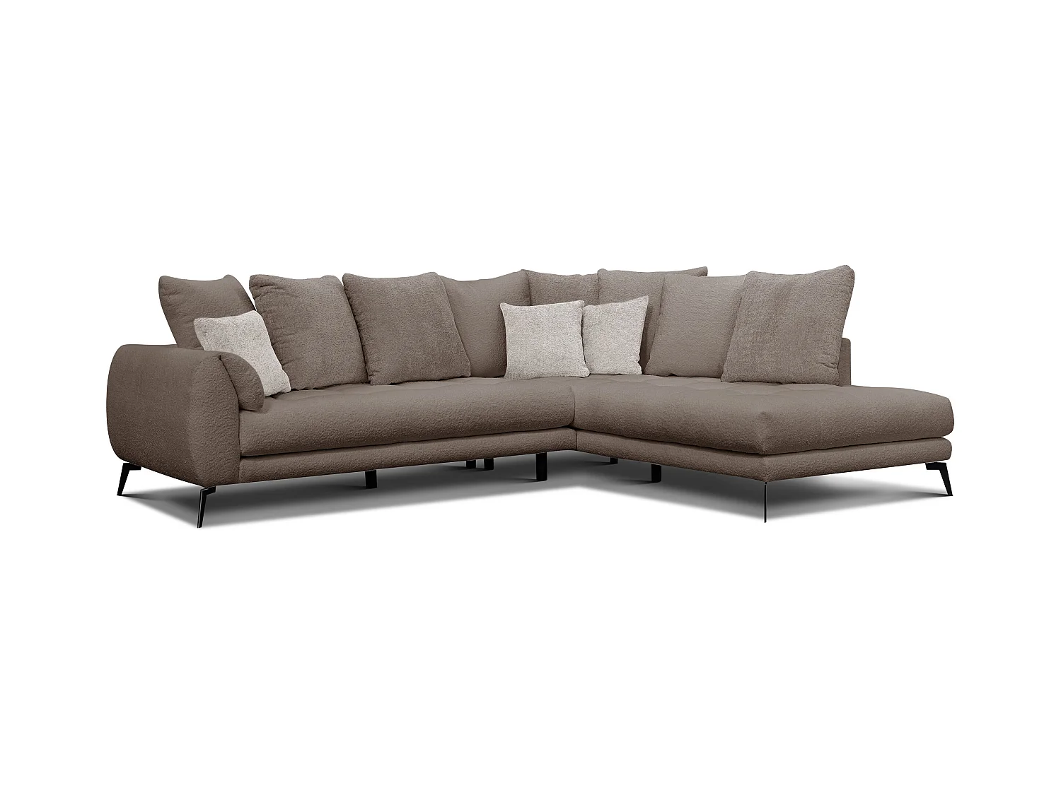 Canapé d'angle 5 places CALME, tissu beige