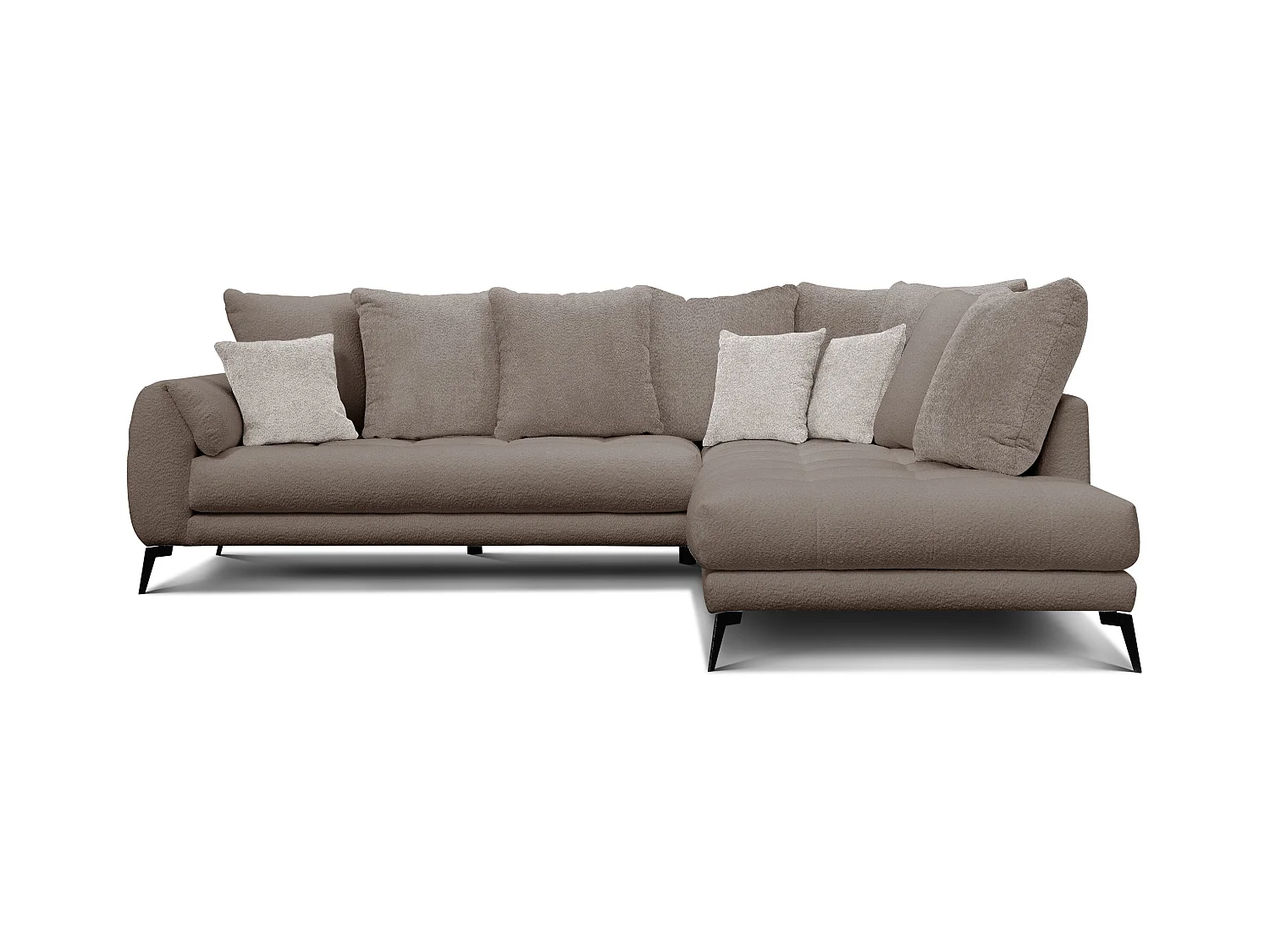 Canapé d'angle 5 places CALME, tissu beige