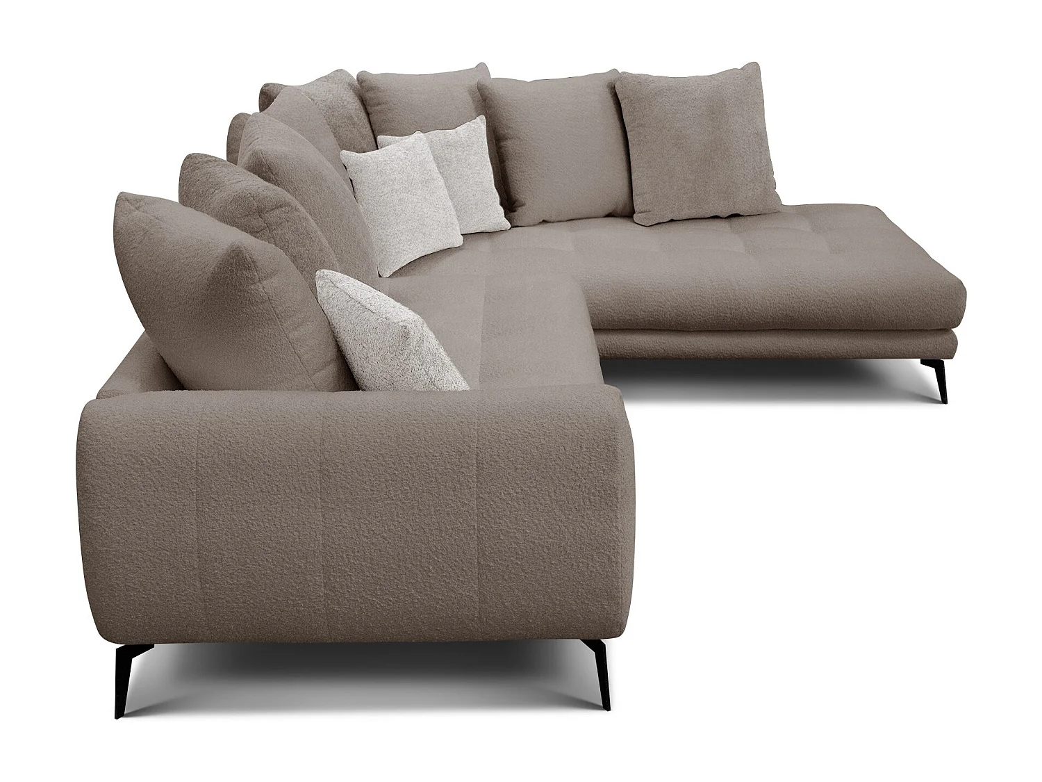 Canapé d'angle 5 places CALME, tissu beige