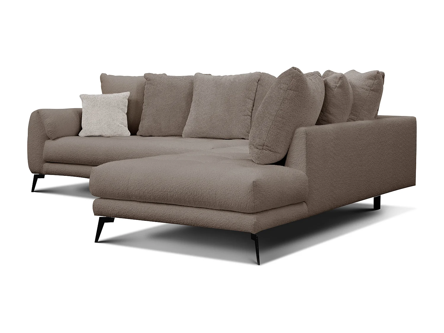 Canapé d'angle 5 places CALME, tissu beige