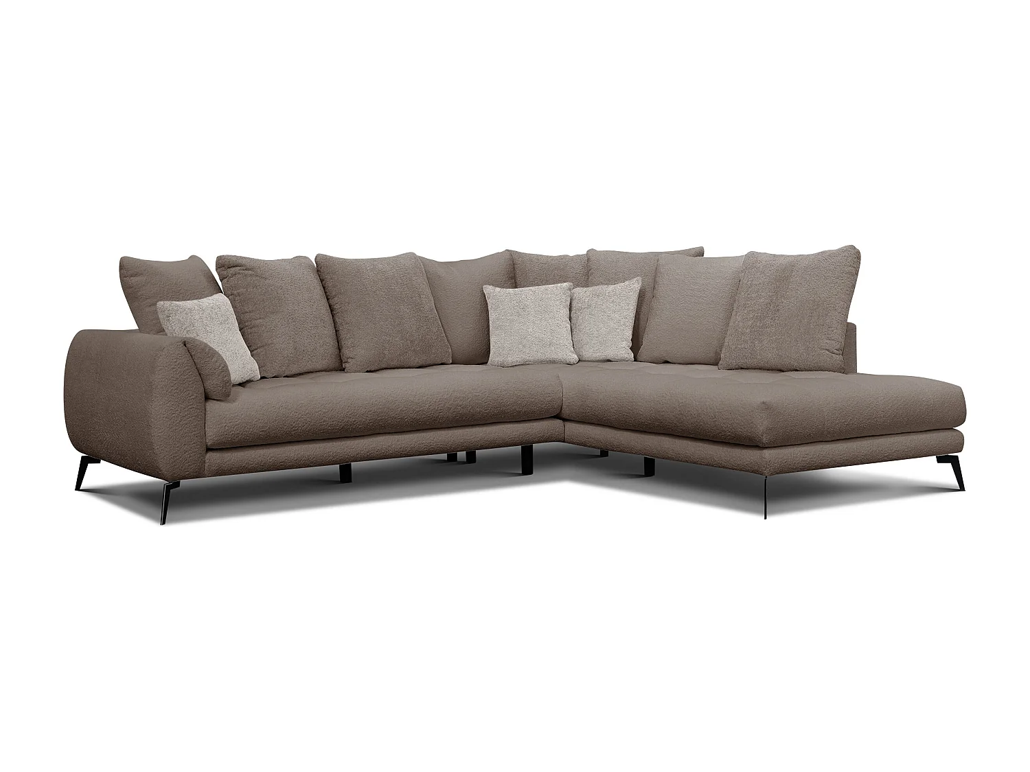 Canapé d'angle 5 places CALME, tissu beige