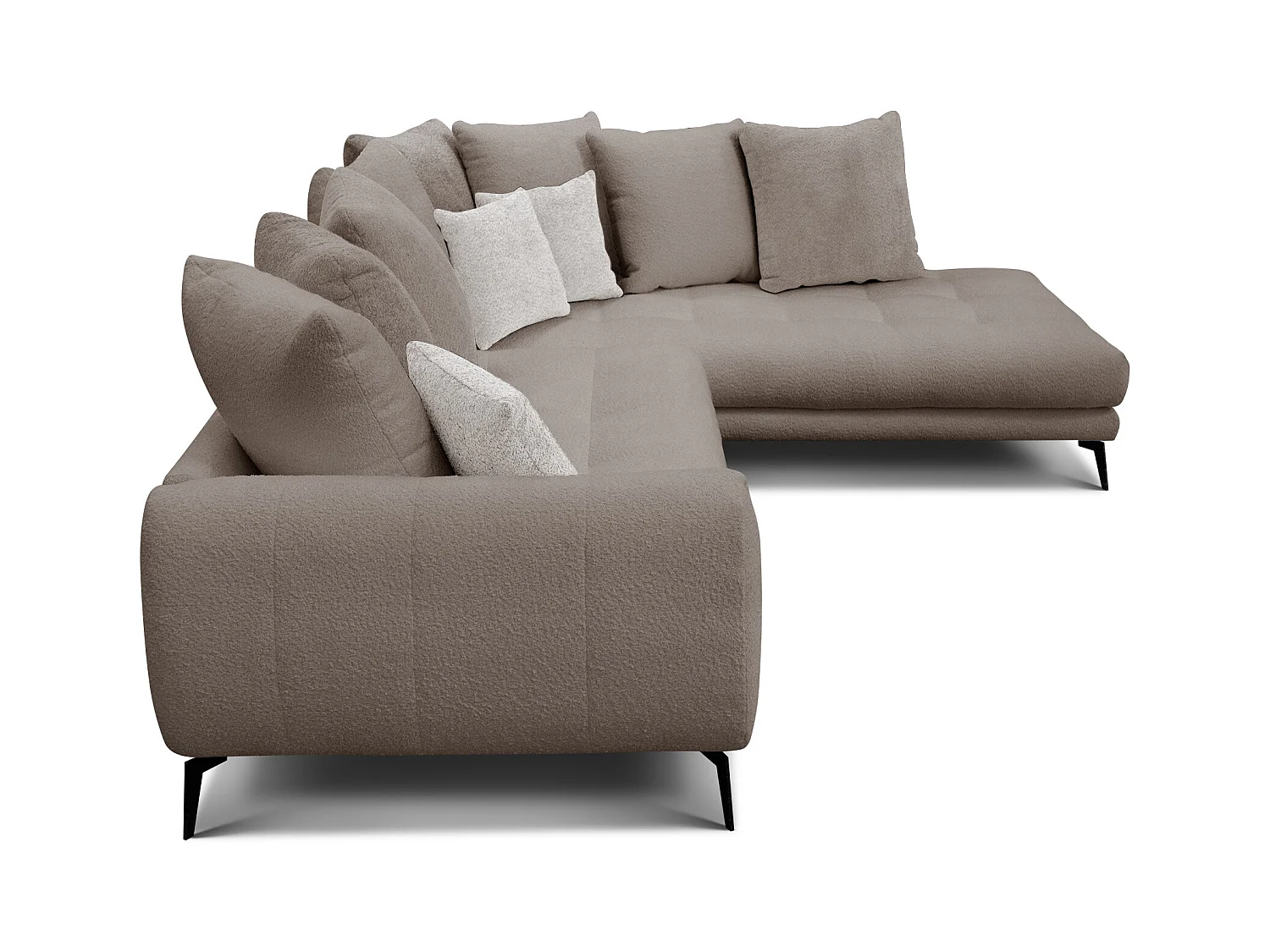 Canapé d'angle 5 places CALME, tissu beige