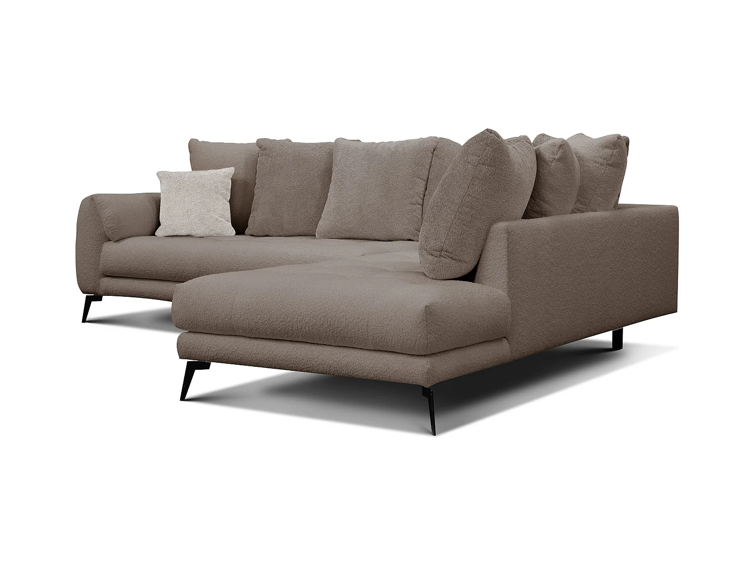 Canapé d'angle 5 places CALME, tissu beige