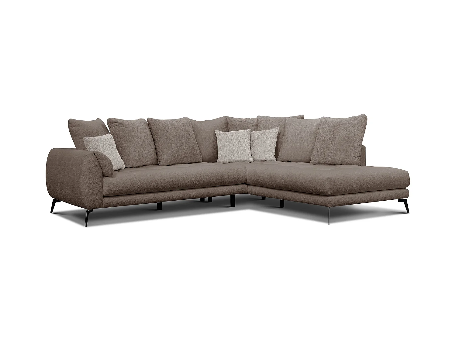Canapé d'angle 5 places CALME, tissu beige