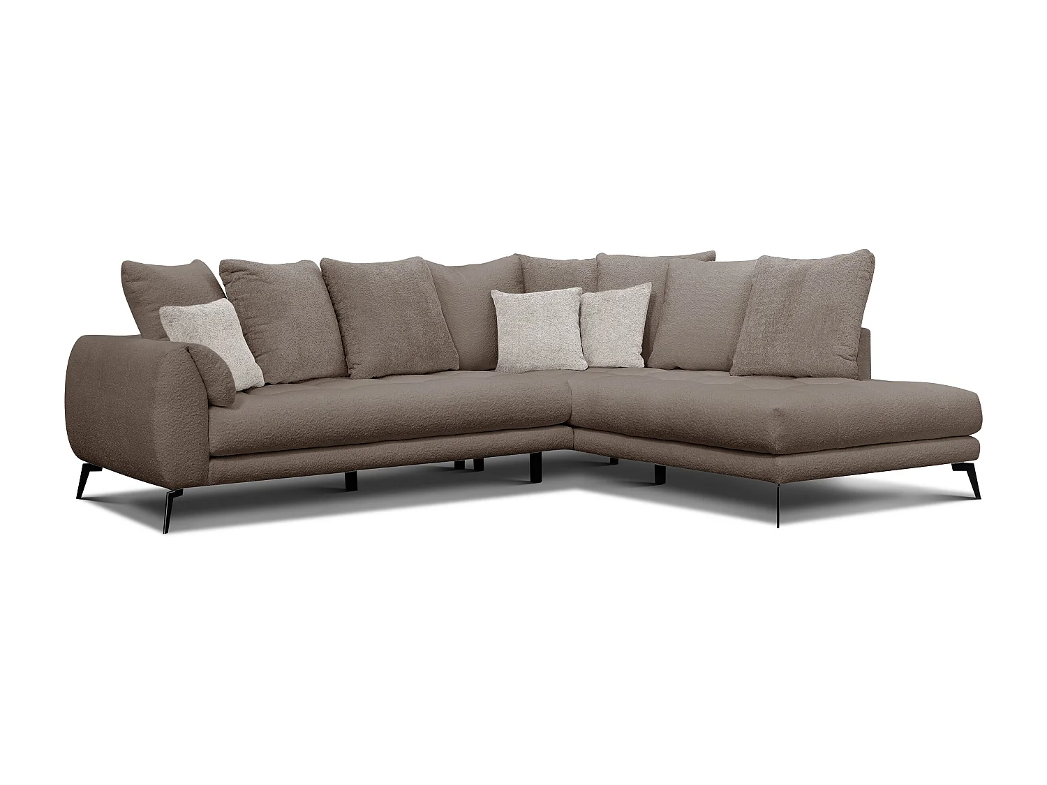 Canapé d'angle 5 places CALME, tissu beige