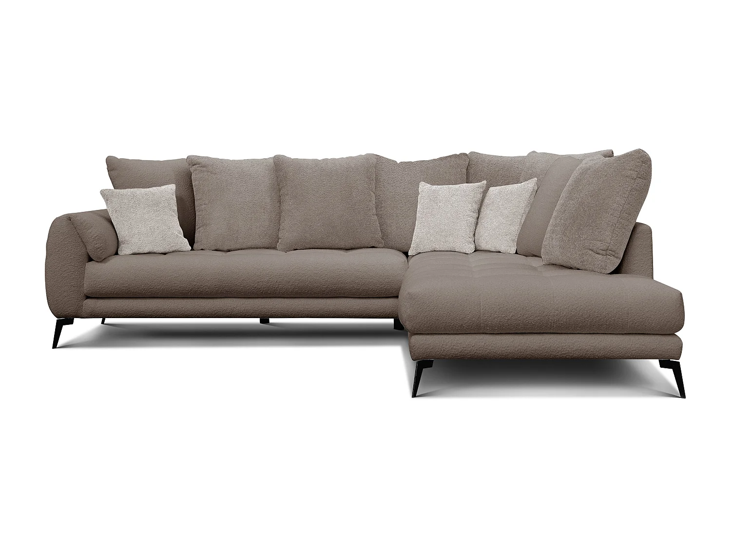 Canapé d'angle 5 places CALME, tissu beige