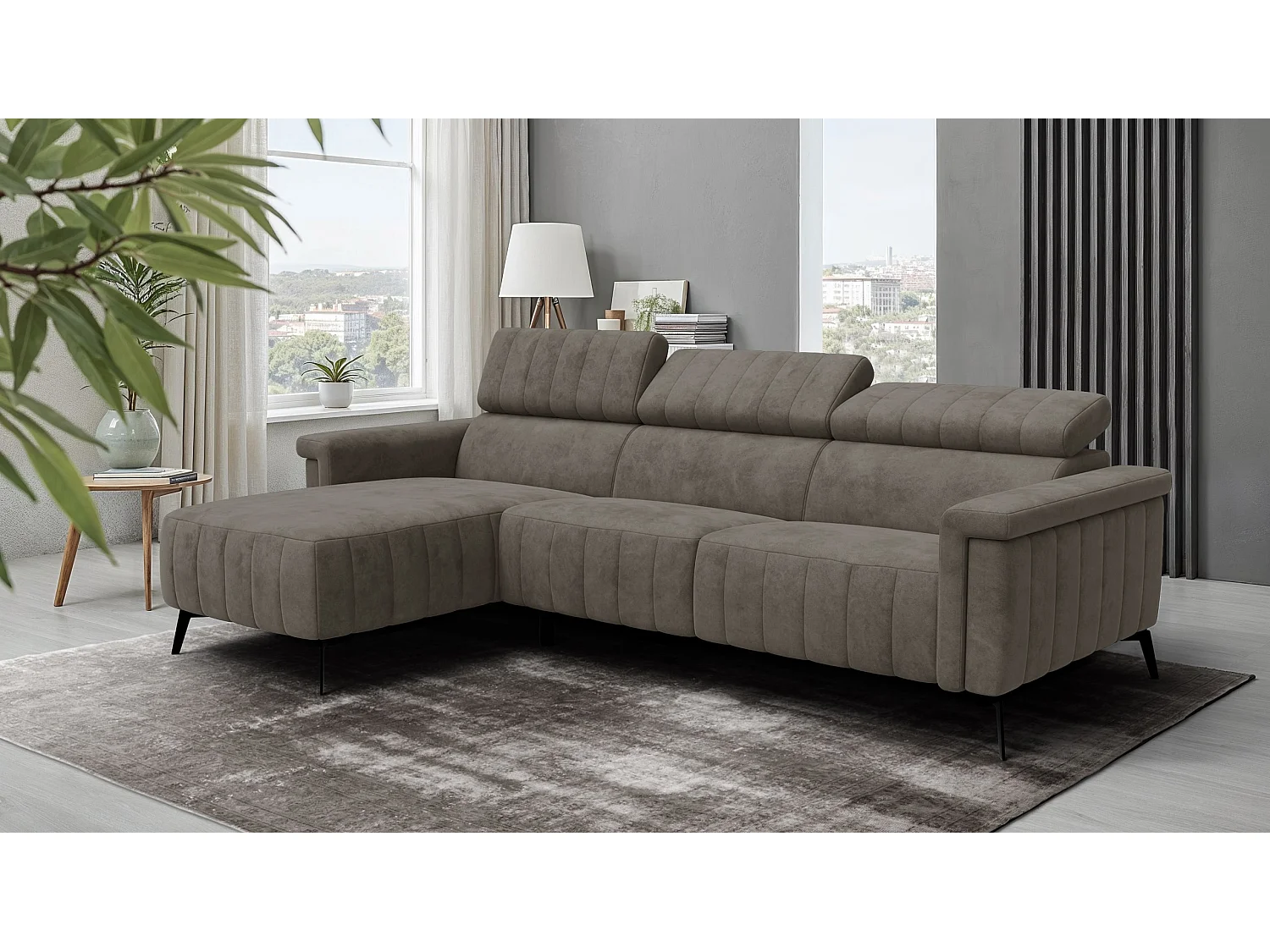 Ecksofa 4-Sitzer NORDEL, taupe