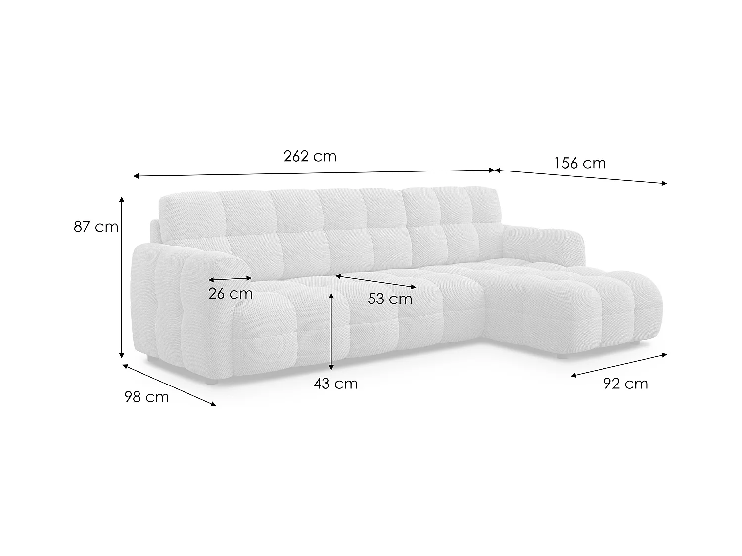 CANAPÉ D'ANGLE MELLOW 4 places, tissu jaune