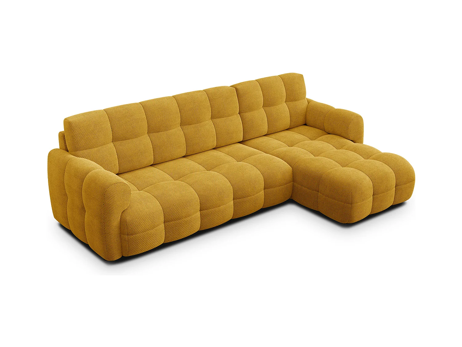CANAPÉ D'ANGLE MELLOW 4 places, tissu jaune