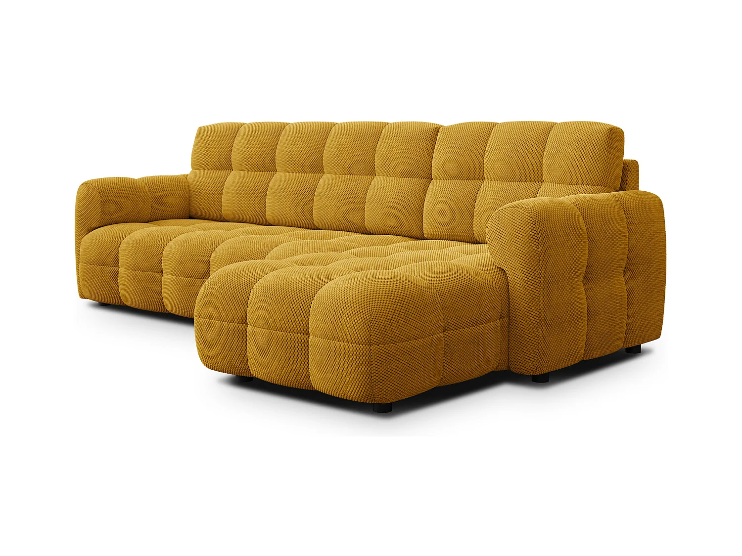 CANAPÉ D'ANGLE MELLOW 4 places, tissu jaune