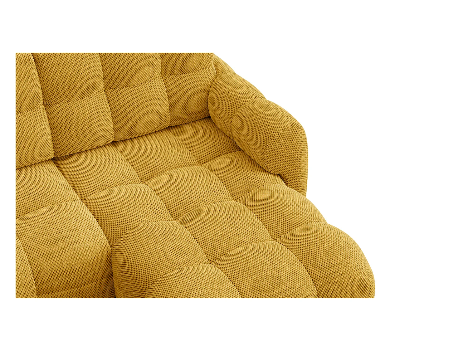 CANAPÉ D'ANGLE MELLOW 4 places, tissu jaune