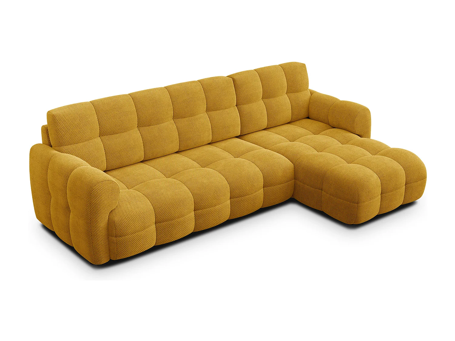 Ecksofa 4-Sitzer rechts MELLOW, safran