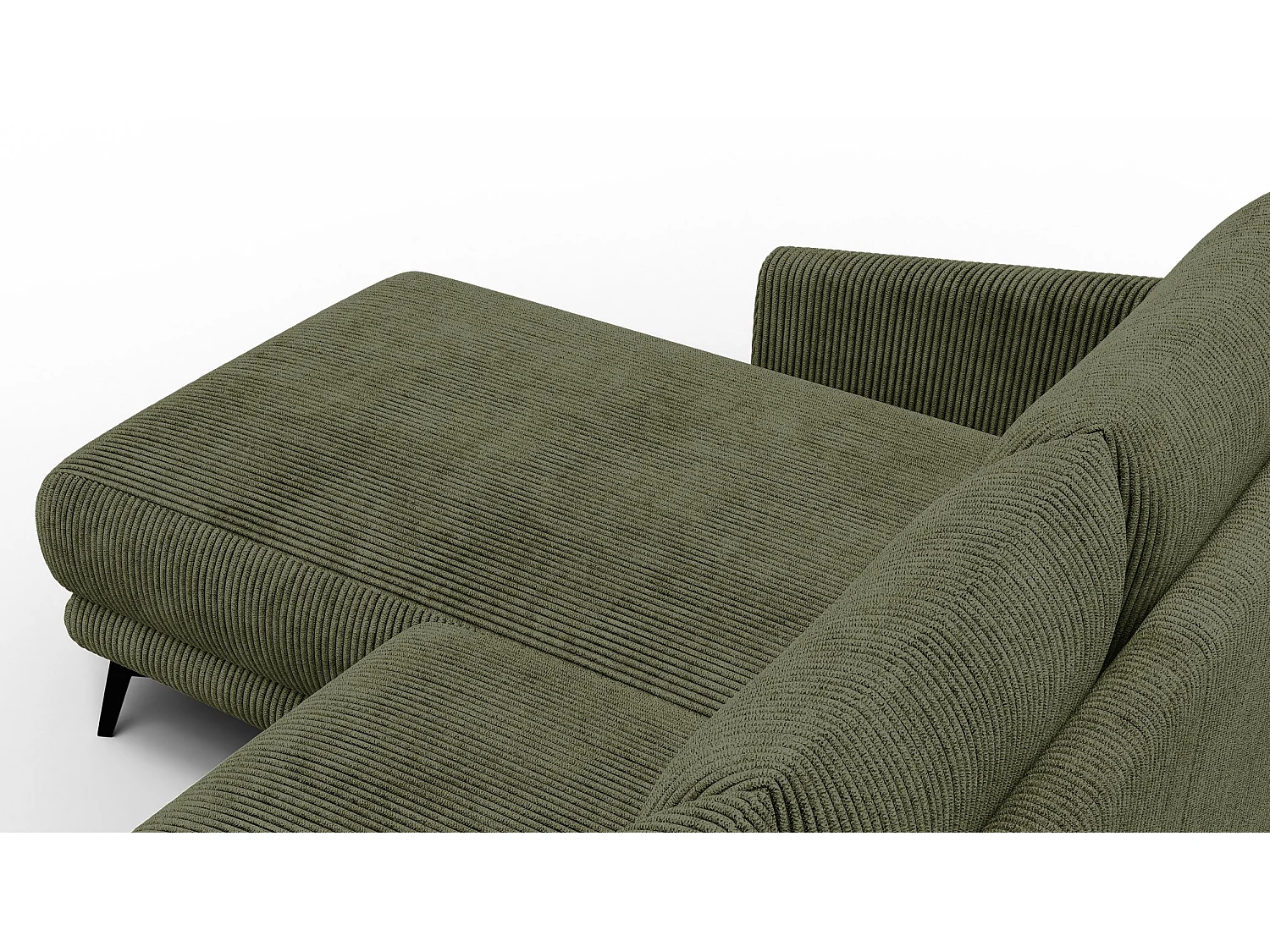 Canapé d'angle gauche 3 places VILT, tissu olive