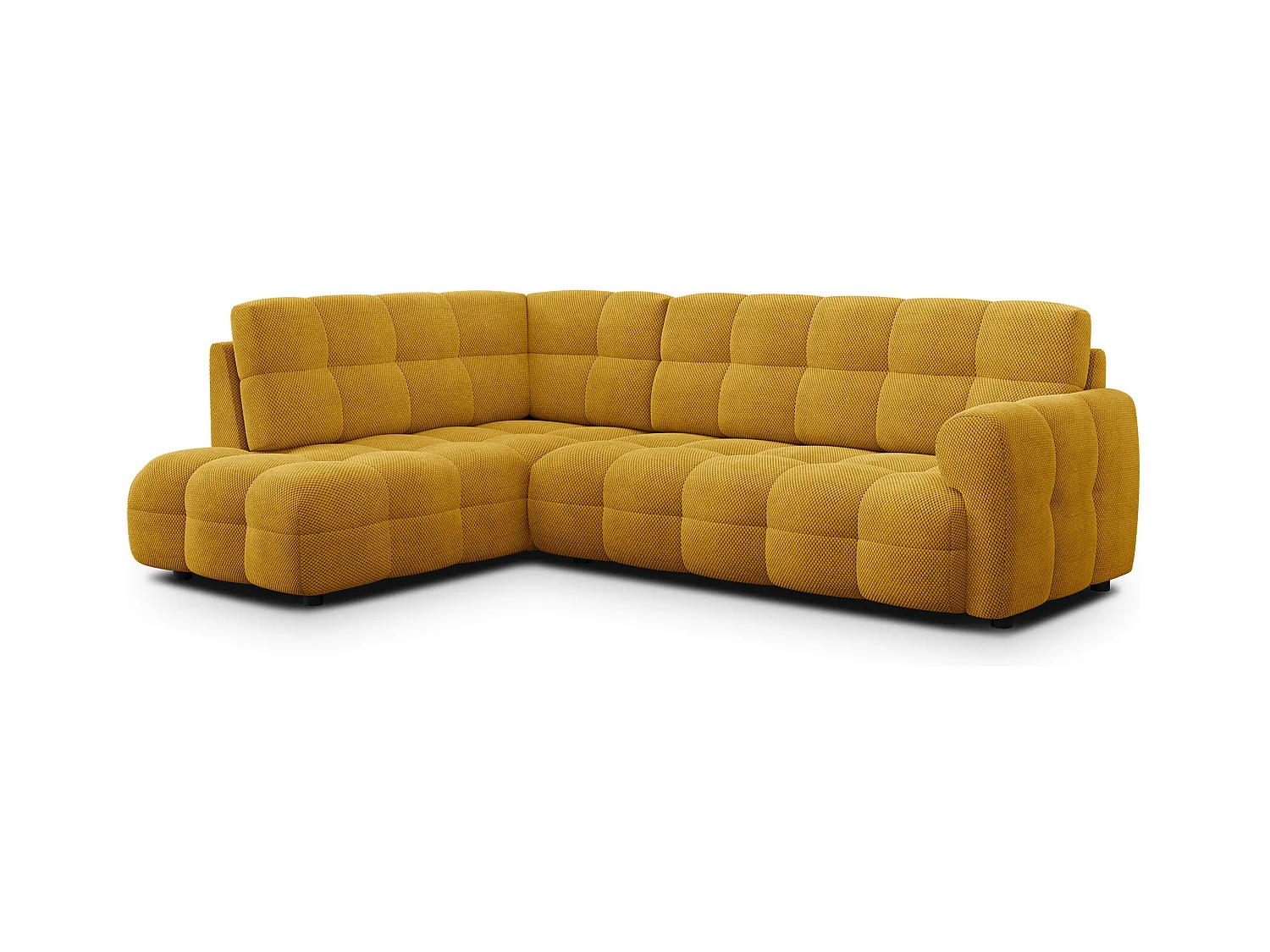 CANAPÉ D'ANGLE MELLOW 5 places, tissu jaune
