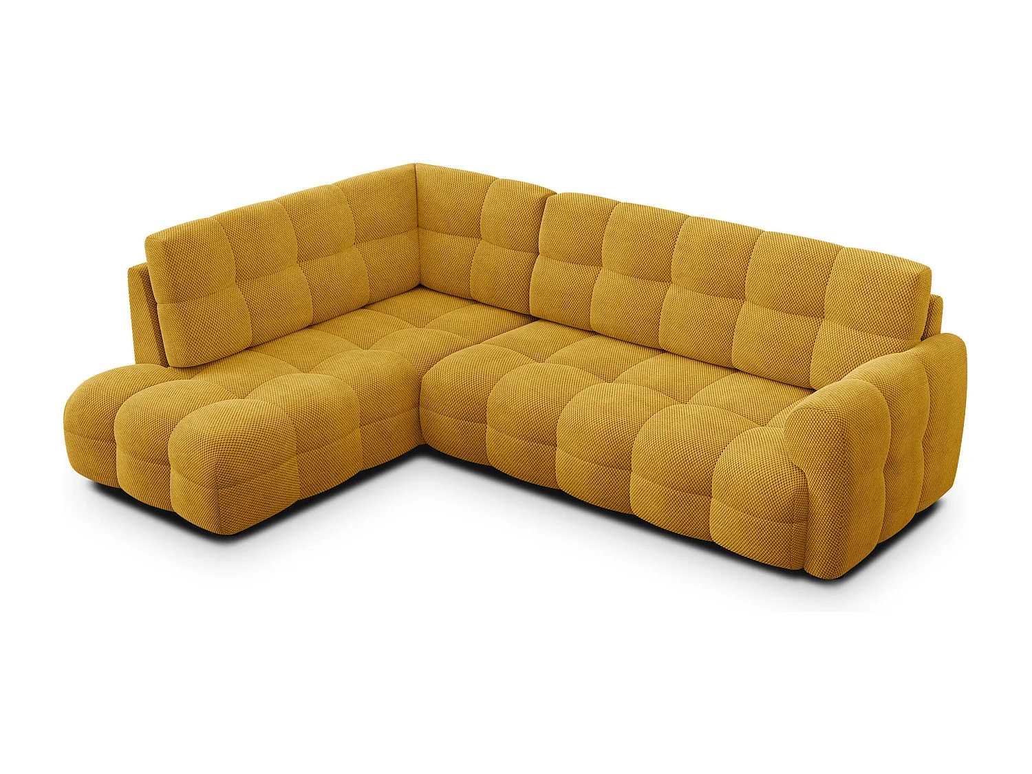 CANAPÉ D'ANGLE MELLOW 5 places, tissu jaune