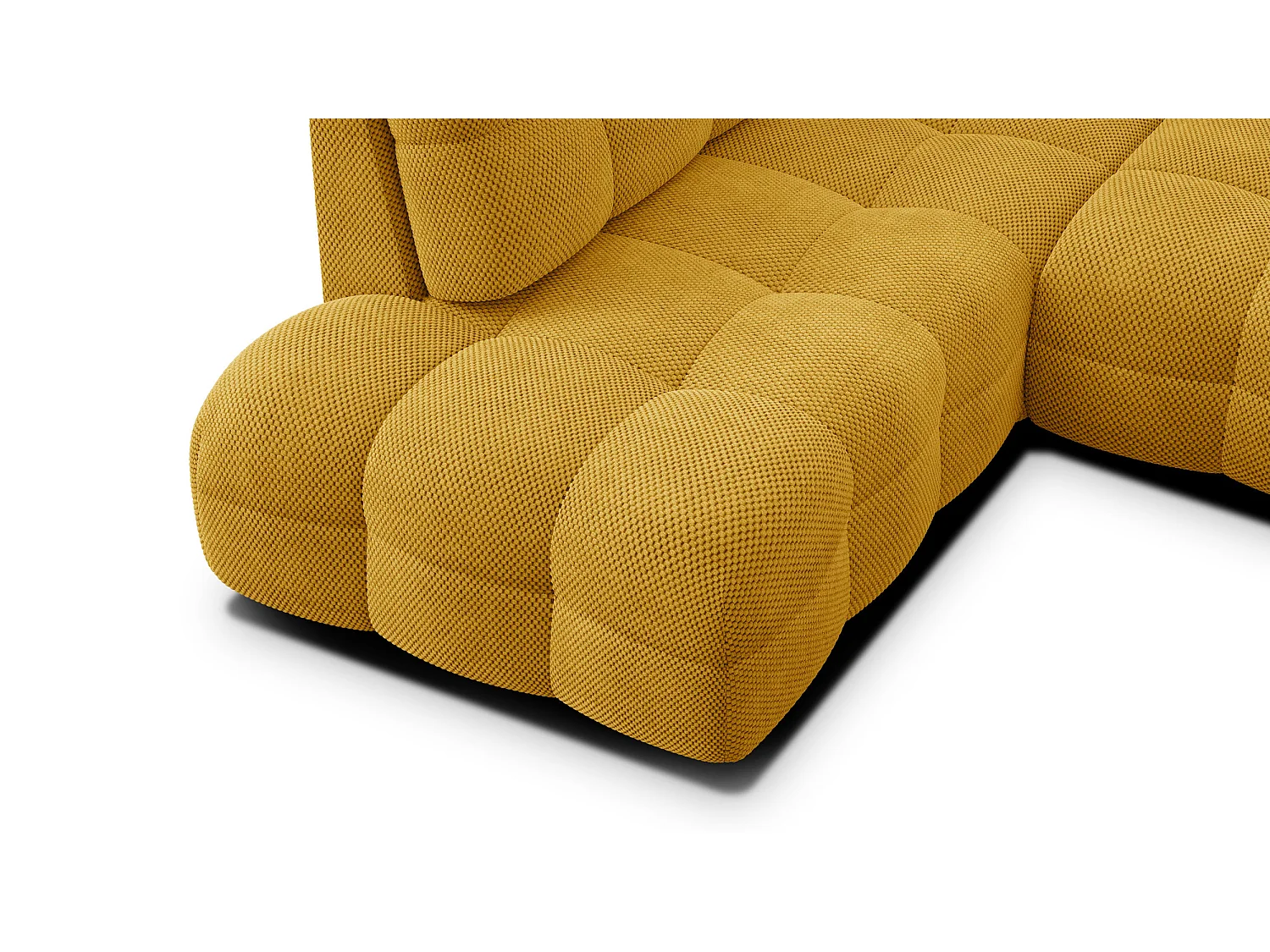 CANAPÉ D'ANGLE MELLOW 5 places, tissu jaune