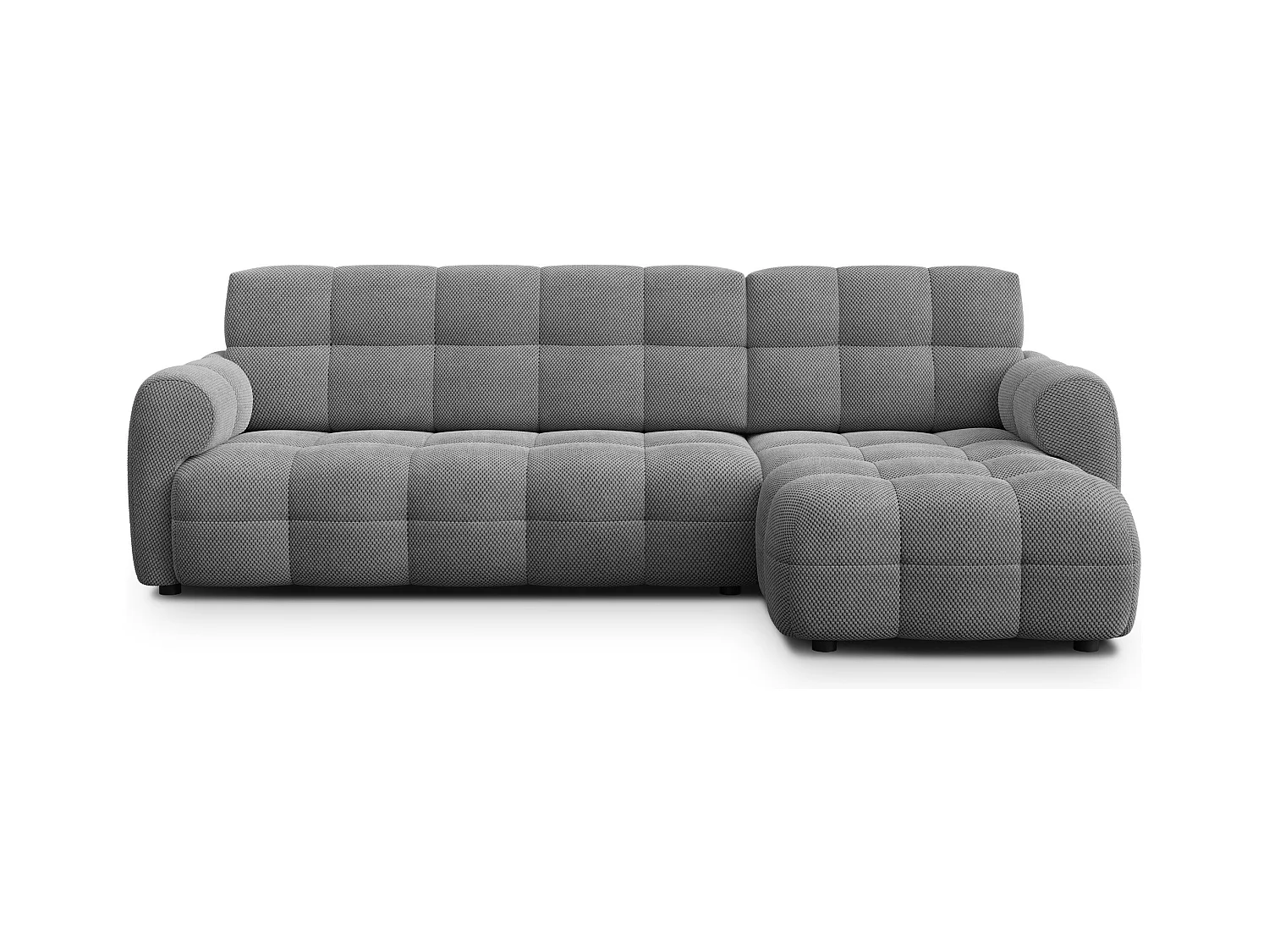 CANAPÉ D'ANGLE MELLOW 4 places, tissu gris