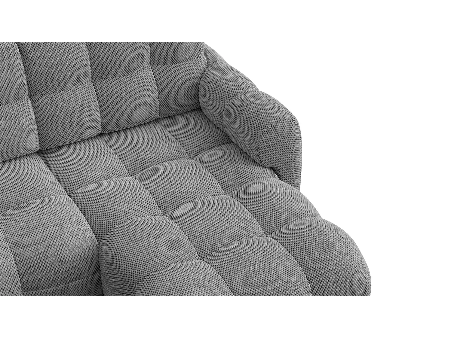 CANAPÉ D'ANGLE MELLOW 4 places, tissu gris