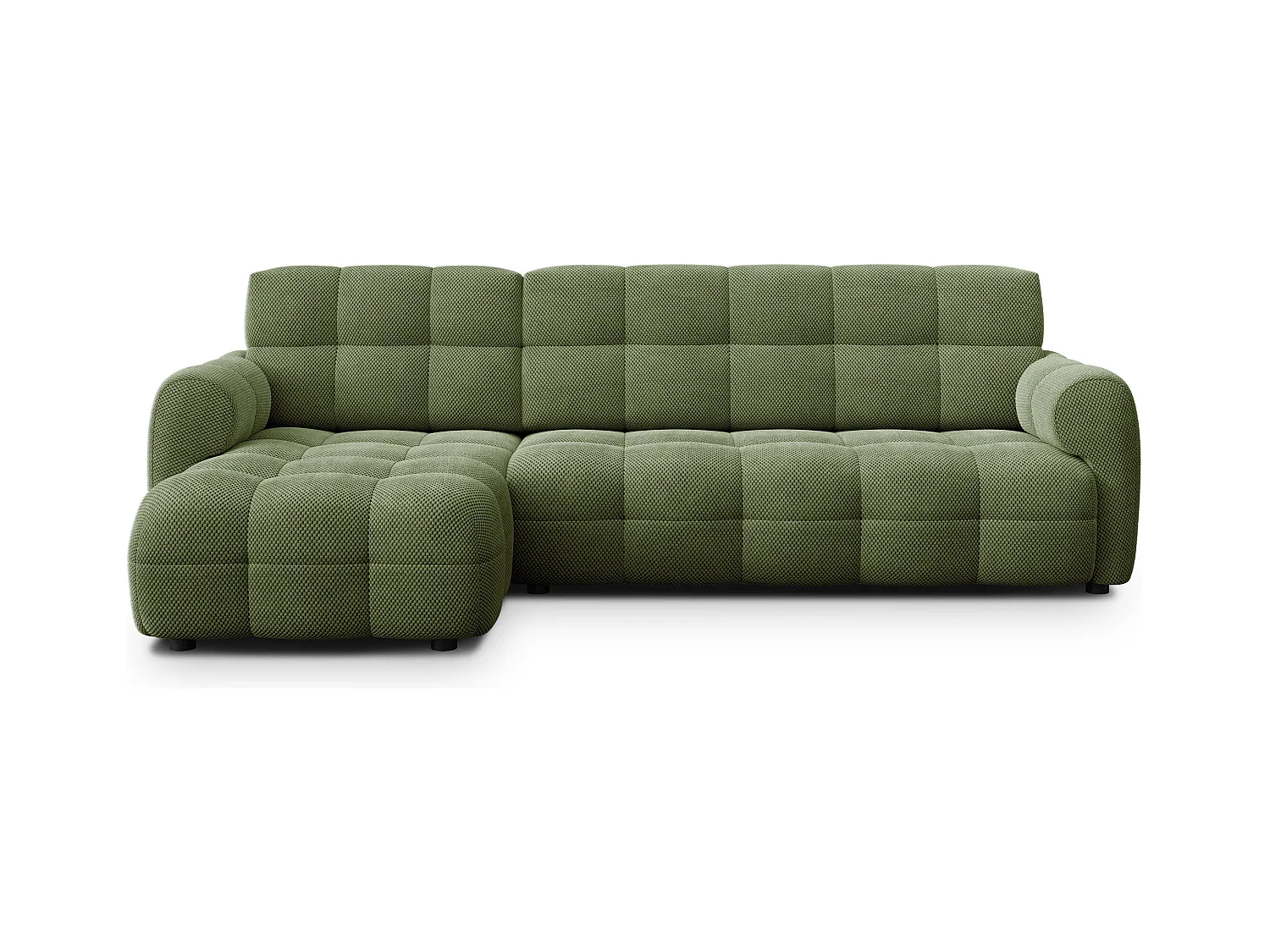 CANAPÉ D'ANGLE MELLOW 4 places, tissu vert