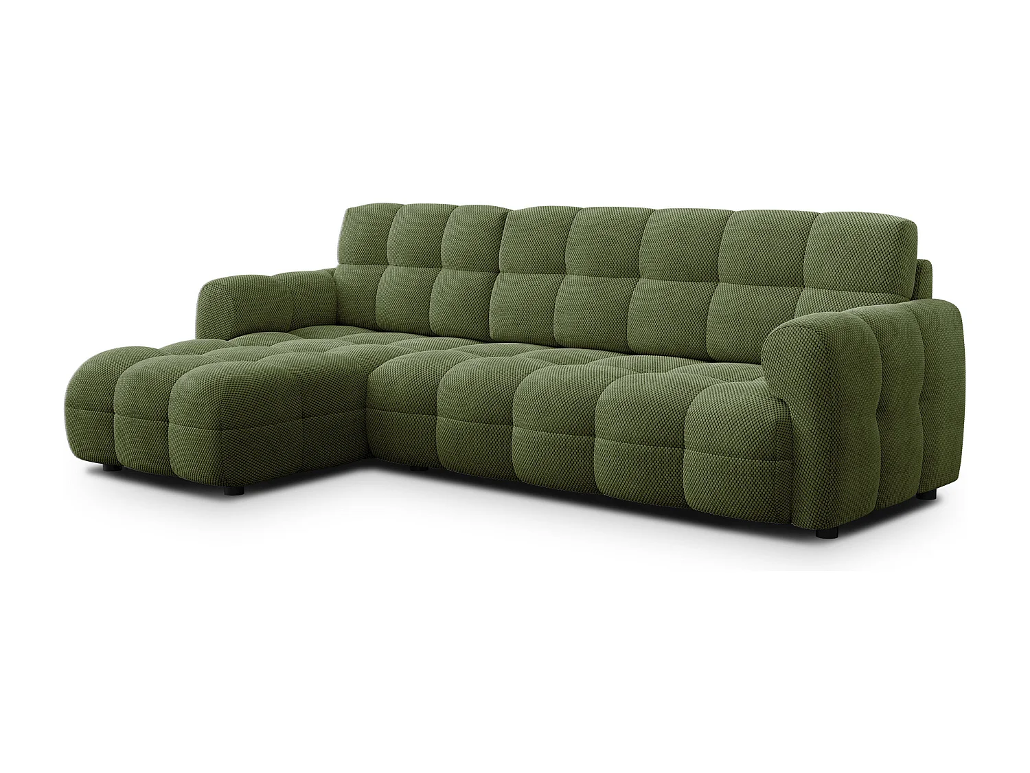 Ecksofa 4-Sitzer links MELLOW, olive