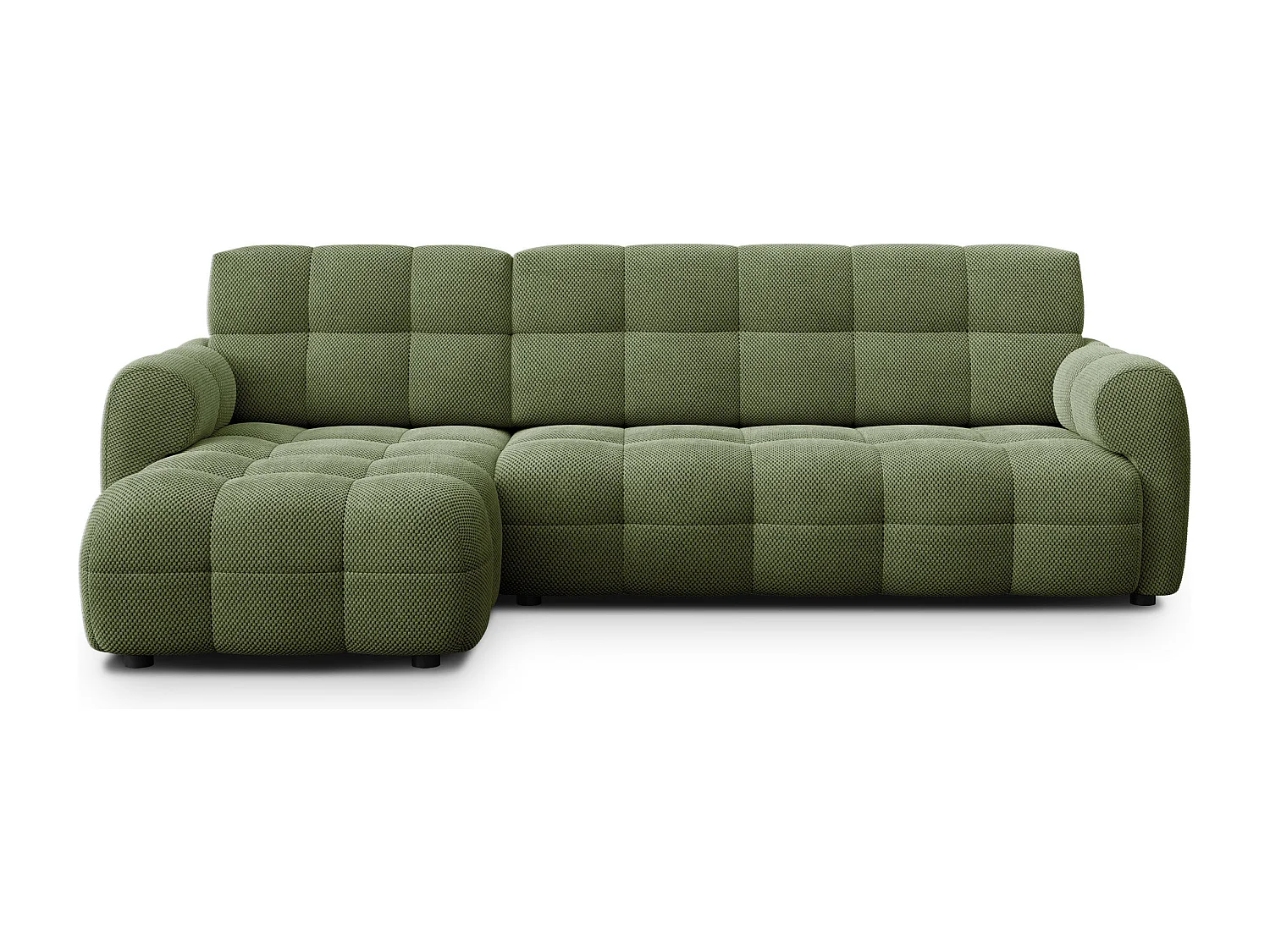Ecksofa 4-Sitzer links MELLOW, olive