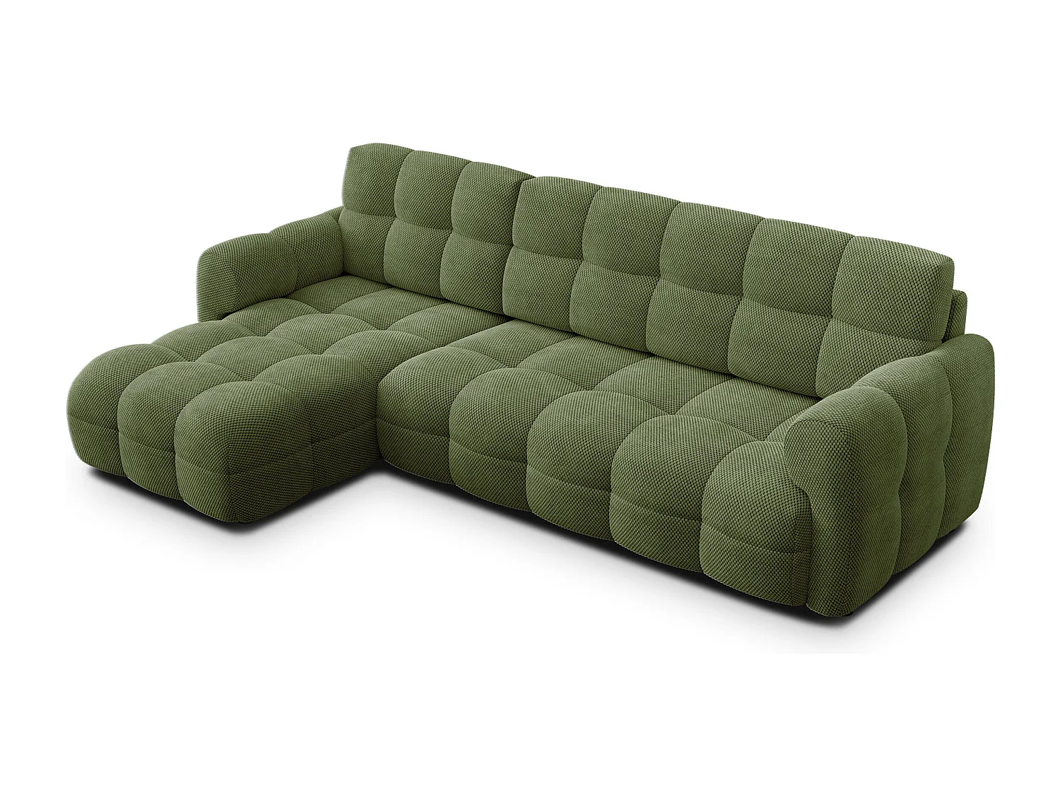 Ecksofa 4-Sitzer links MELLOW, olive