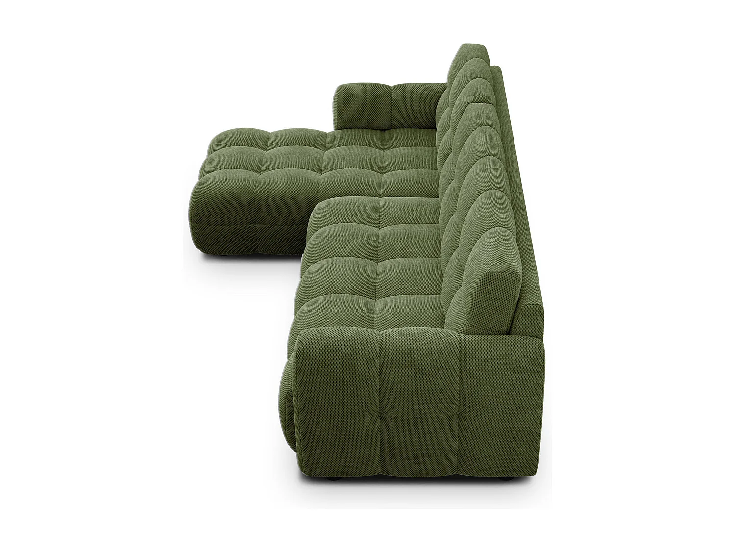 Ecksofa 4-Sitzer links MELLOW, olive