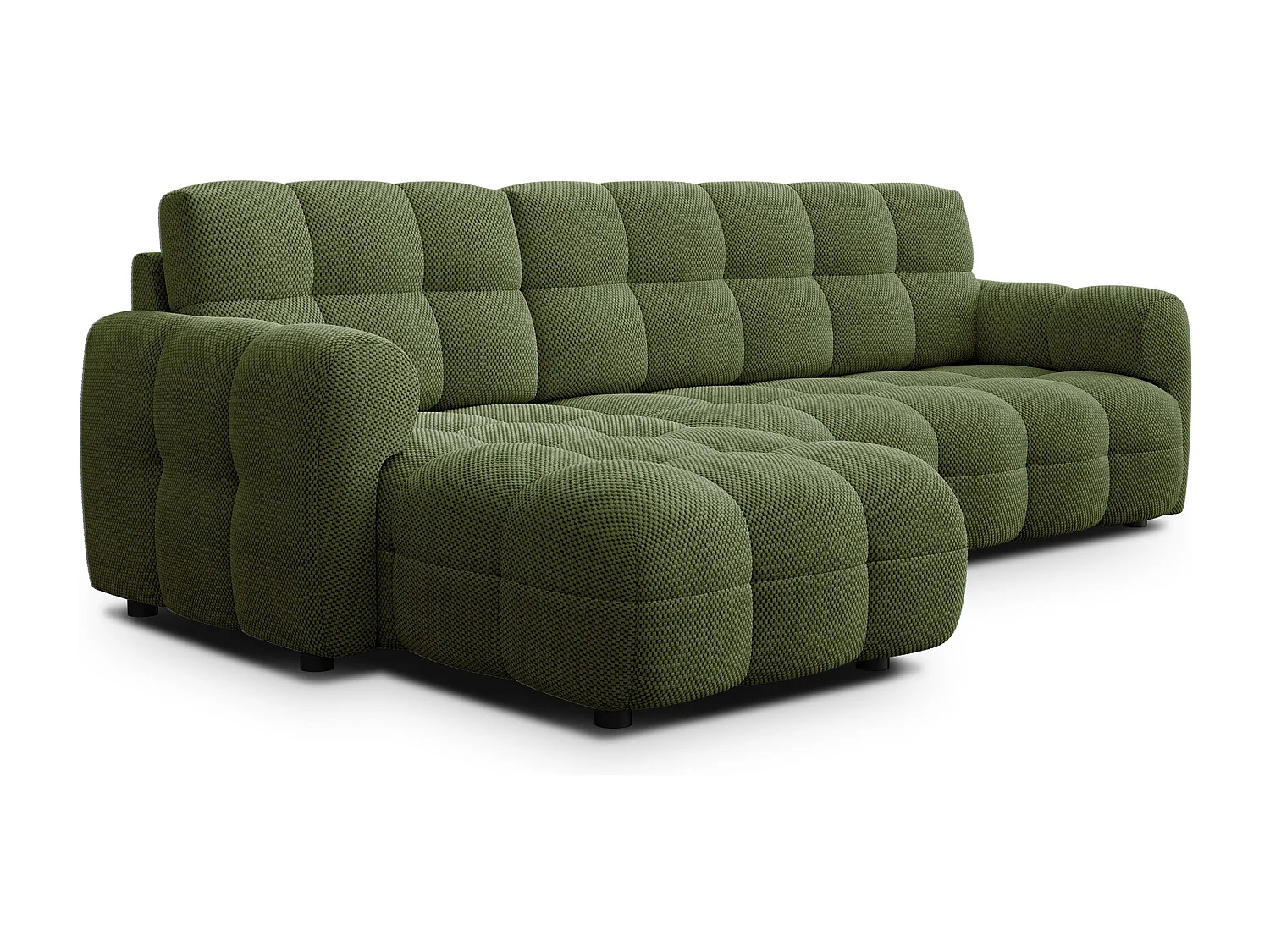 Ecksofa 4-Sitzer links MELLOW, olive