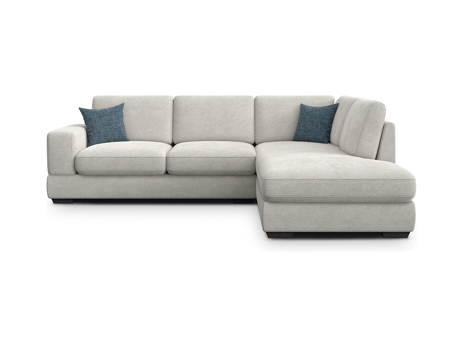 Canapé d'angle droit 5 places OTTO, tissu crème