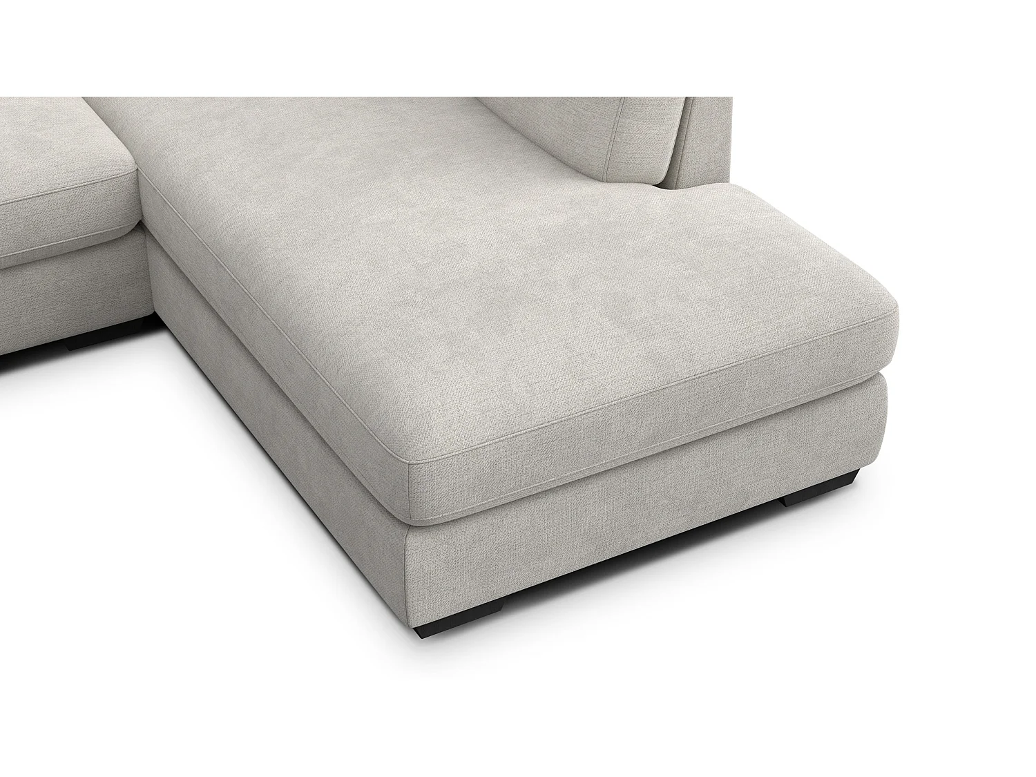 Canapé d'angle droit 5 places OTTO, tissu crème