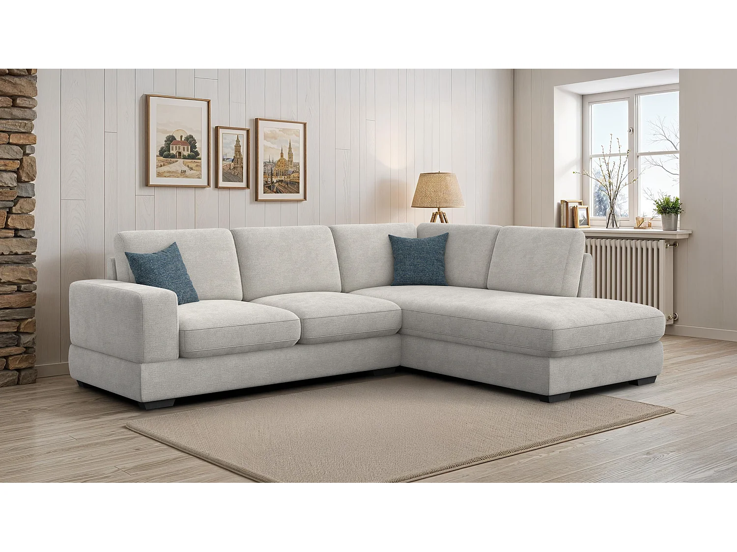 Ecksofa 5-Sitzer rechts OTTO, creme