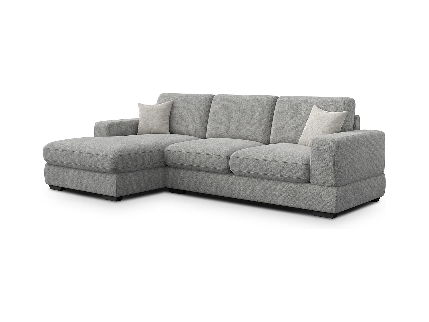 Canapé d'angle gauche 4 places OTTO, tissu gris