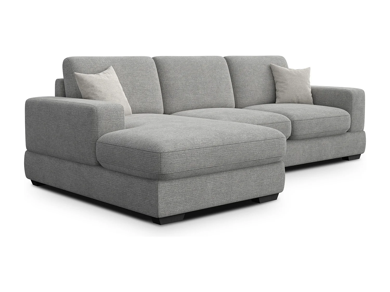 Canapé d'angle gauche 4 places OTTO, tissu gris