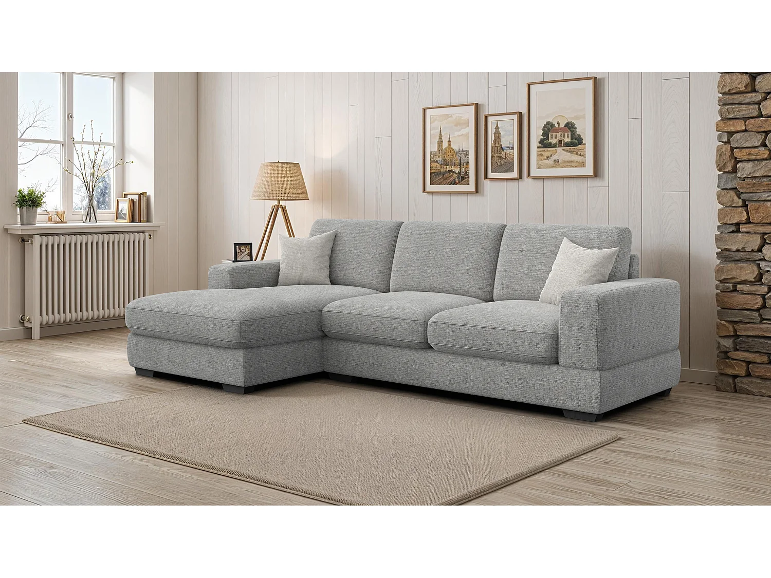 Ecksofa 4-Sitzer links OTTO, grau