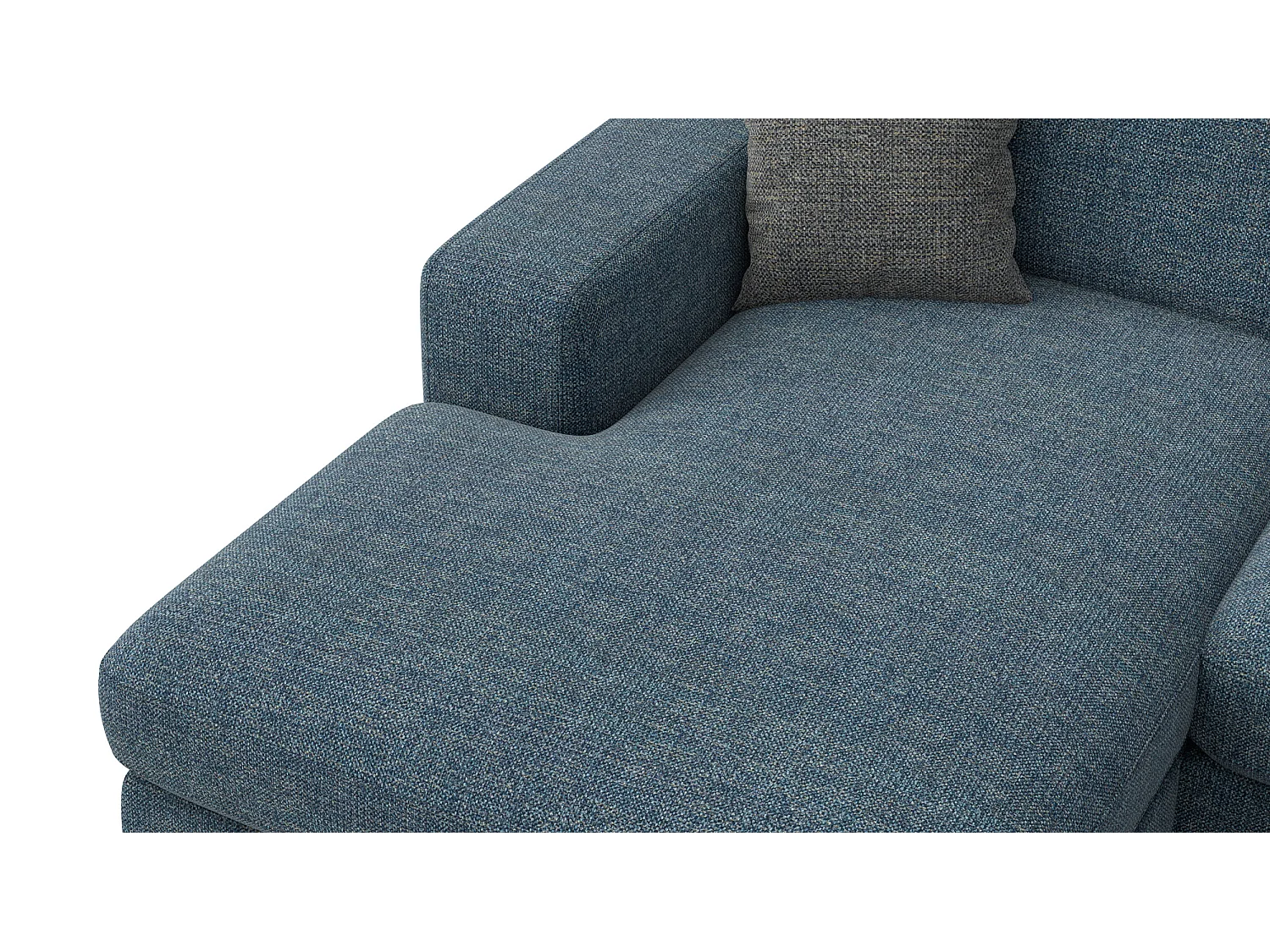 Canapé d'angle gauche 4 places OTTO, tissu bleu marine