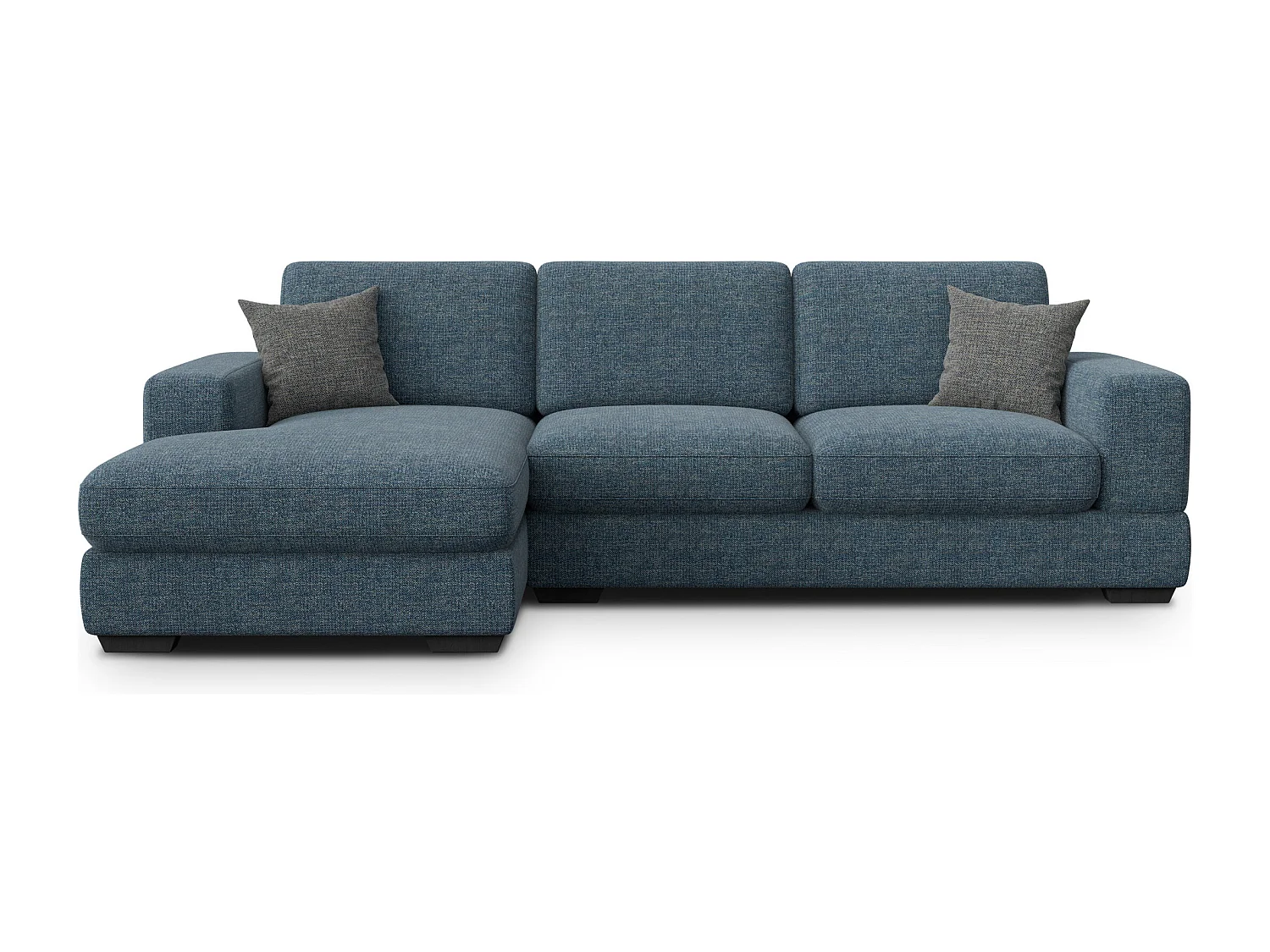 Canapé d'angle gauche 4 places OTTO, tissu bleu marine