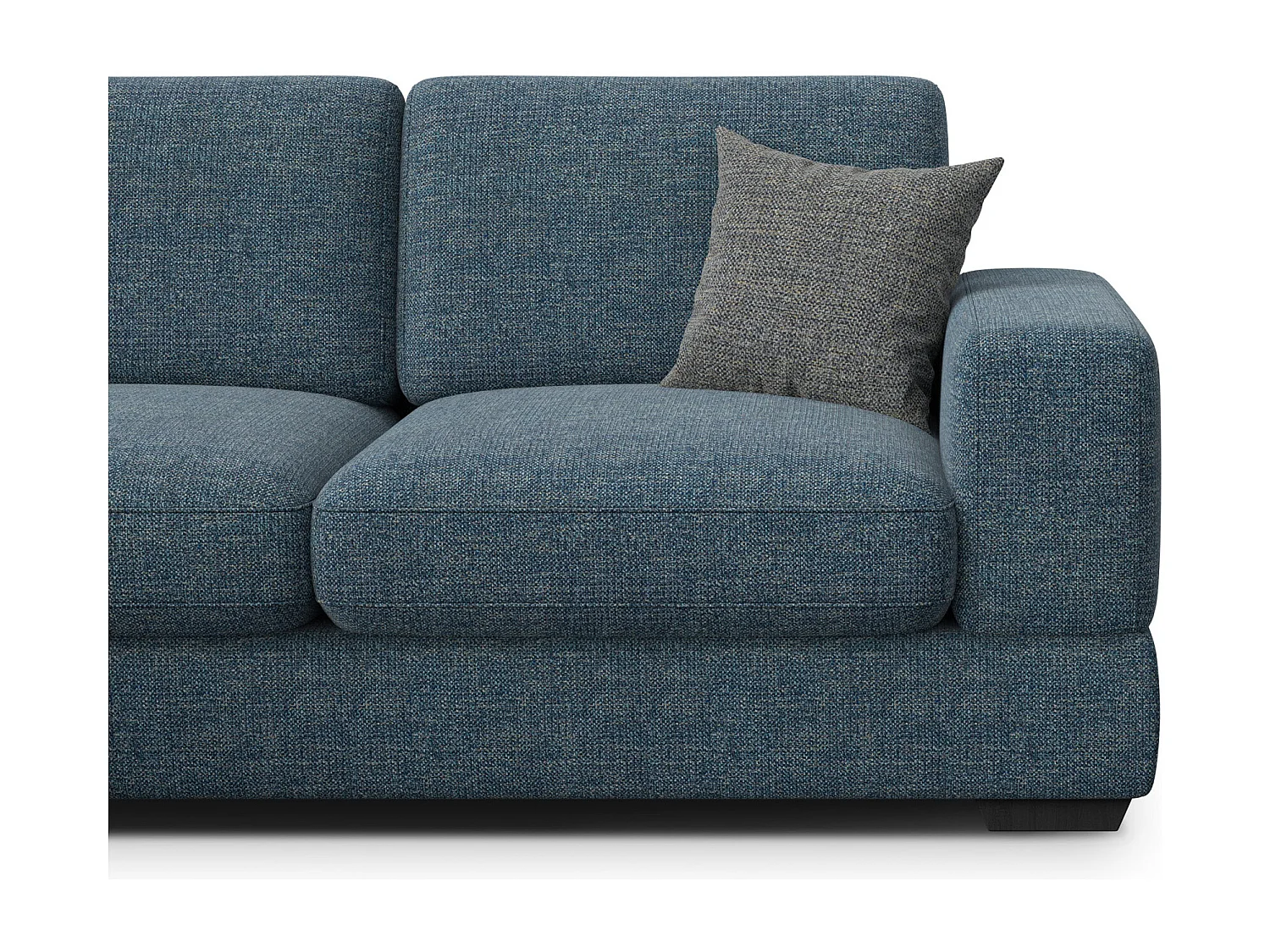 Canapé d'angle gauche 4 places OTTO, tissu bleu marine