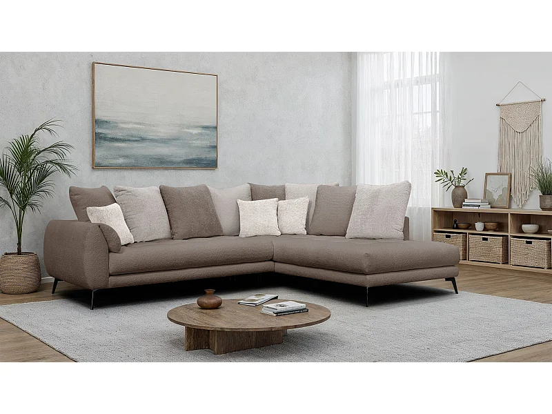 Ecksofa 5-Sitzer CALME, beige und écru
