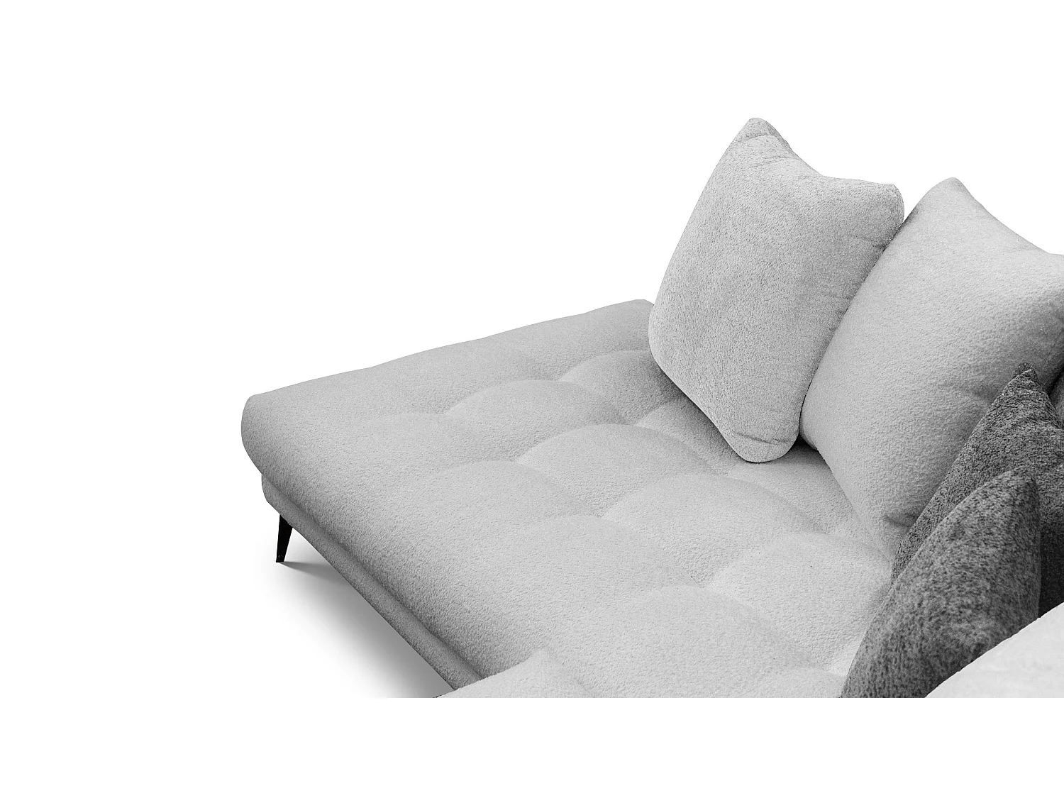 Canapé d'angle 5 places CALME, tissu gris clair